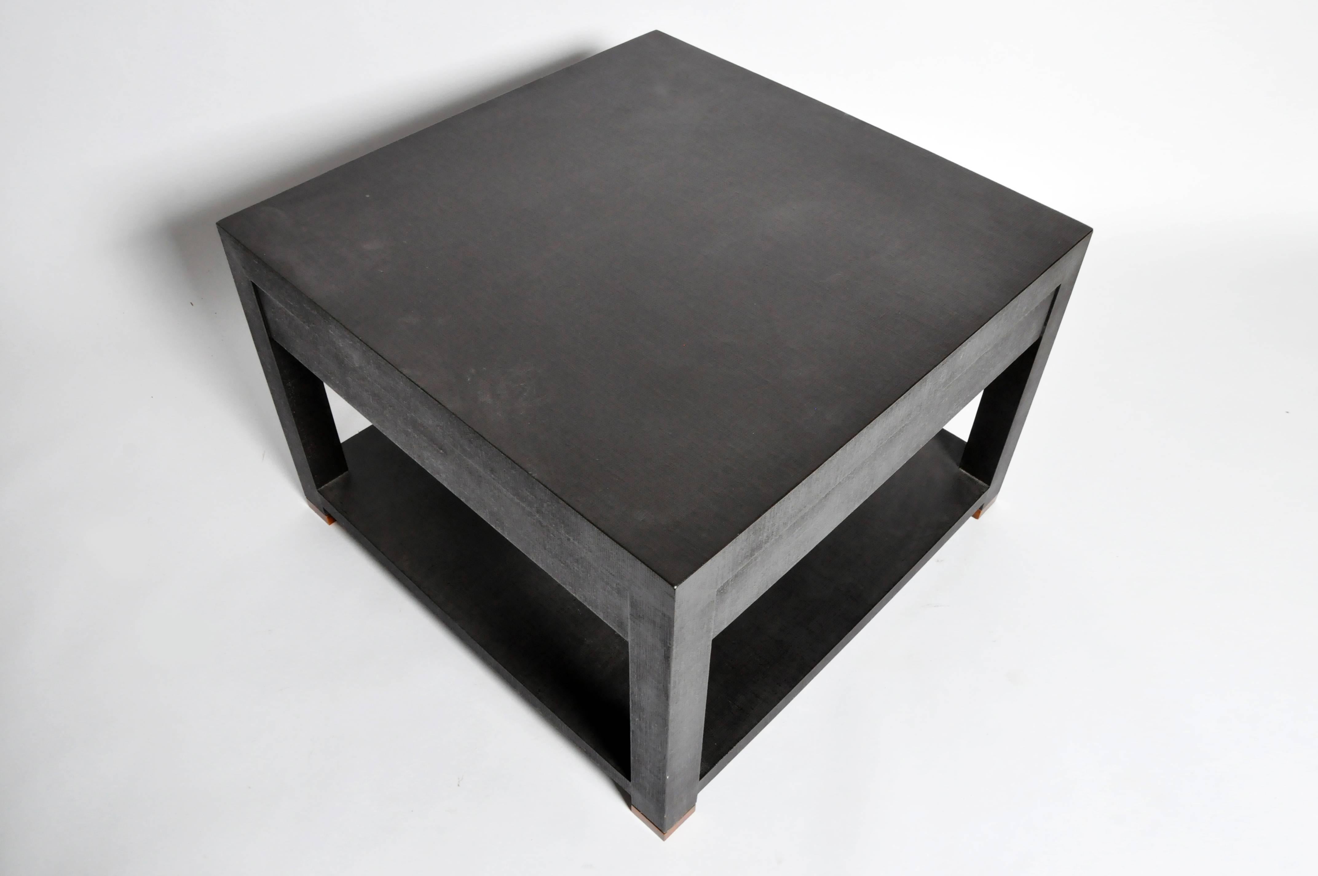 American Modern Brown Lacquered Low Table Attributed to Karl Springer