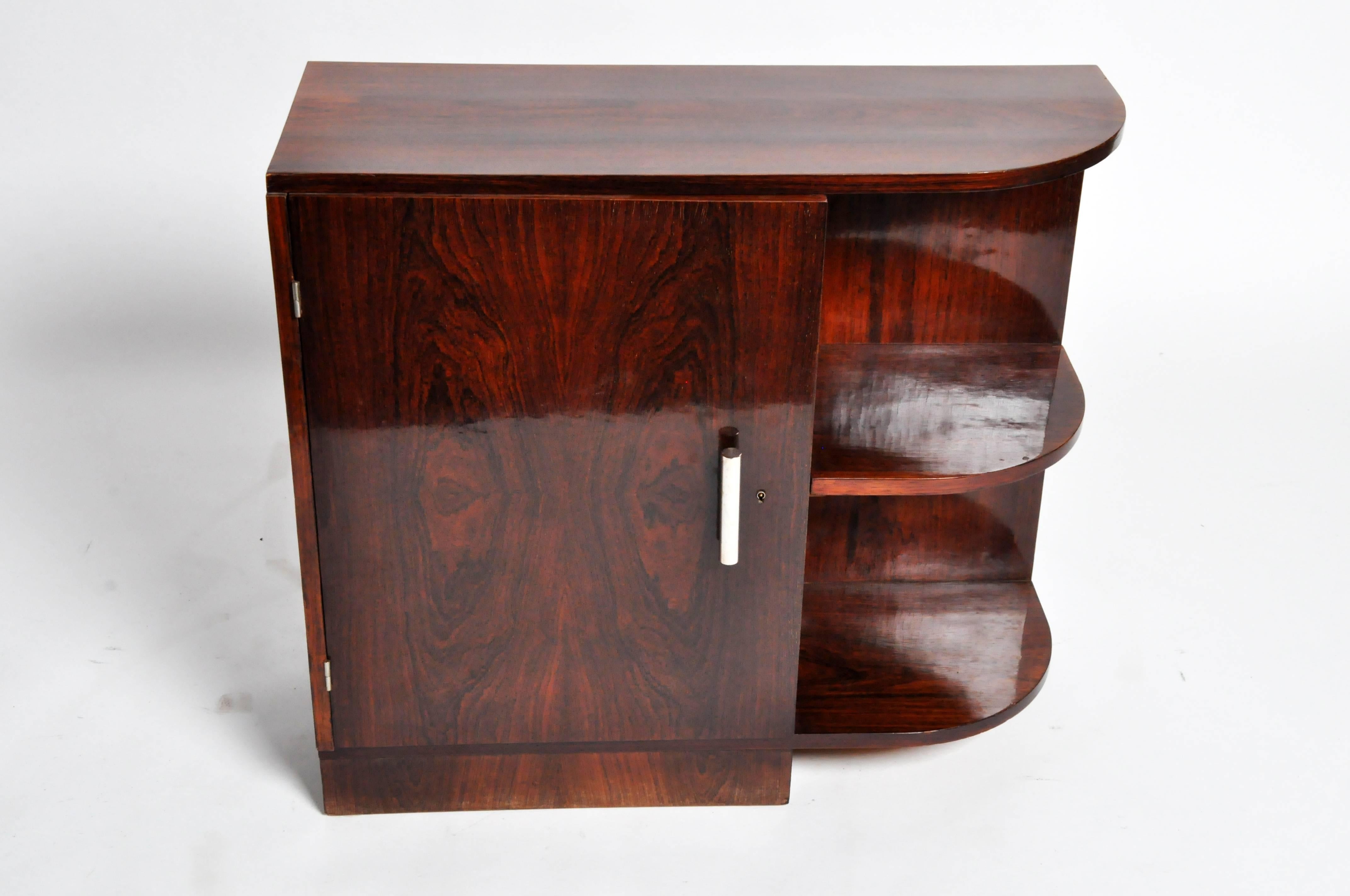 This elegant Art Deco side cabinet is from Hungary and is made from palisander, circa 1930.