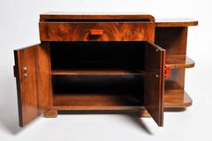 Art Deco Side Chest with Drawer and Shelves