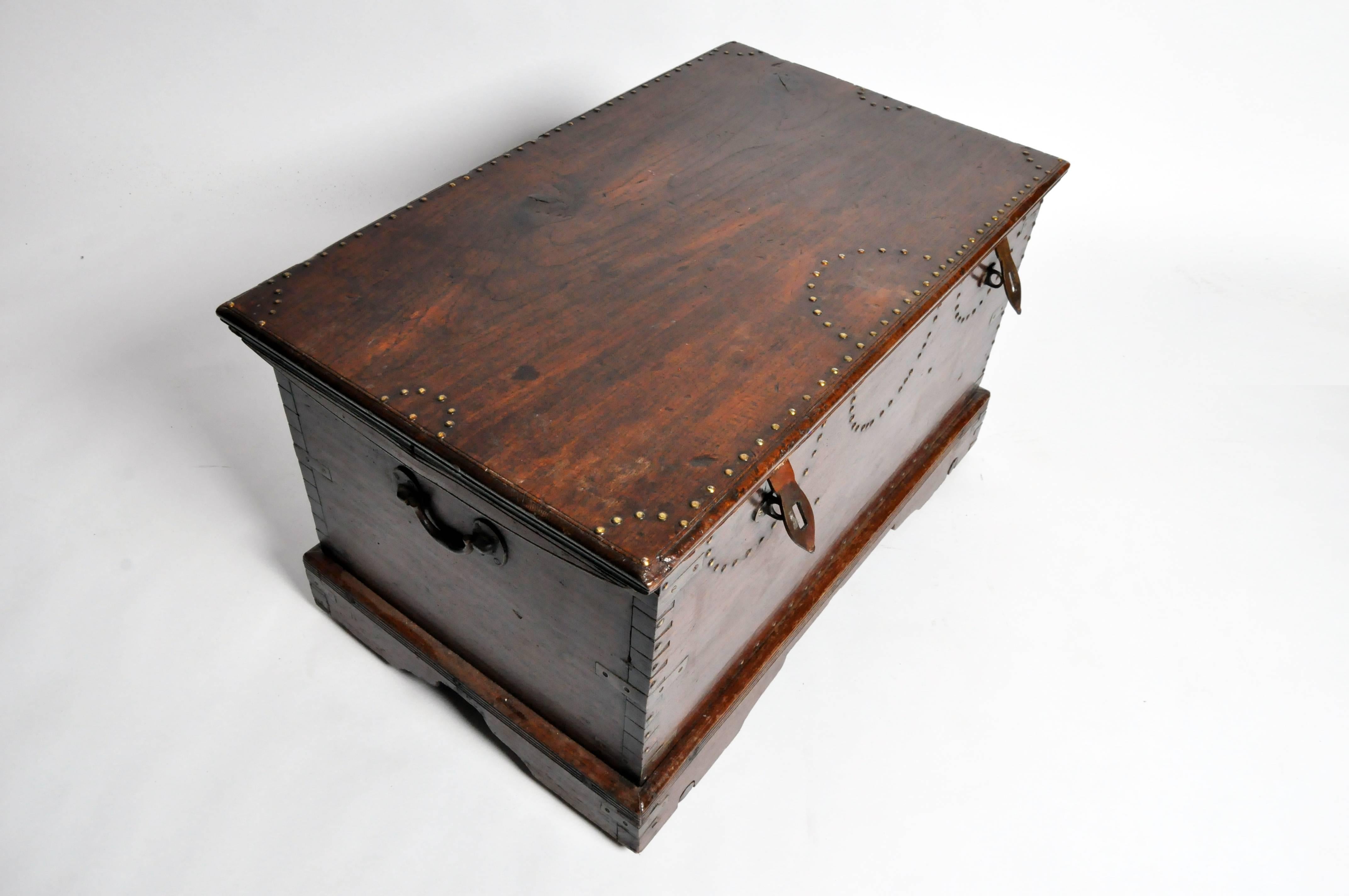 Burmese British Colonial Trunk with Nail Head Decoration