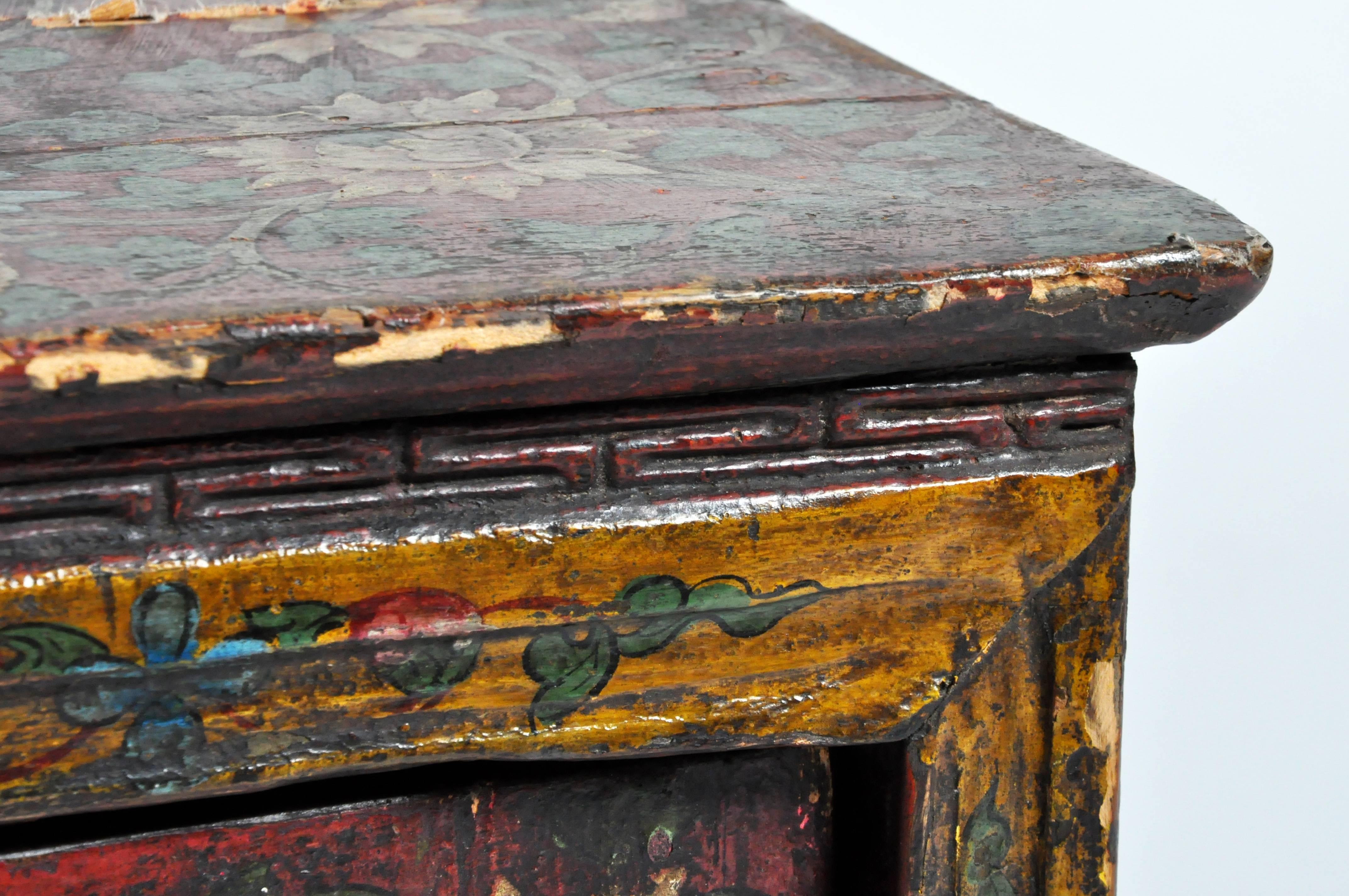 Tibetan Hand-Painted Low Cabinet 3