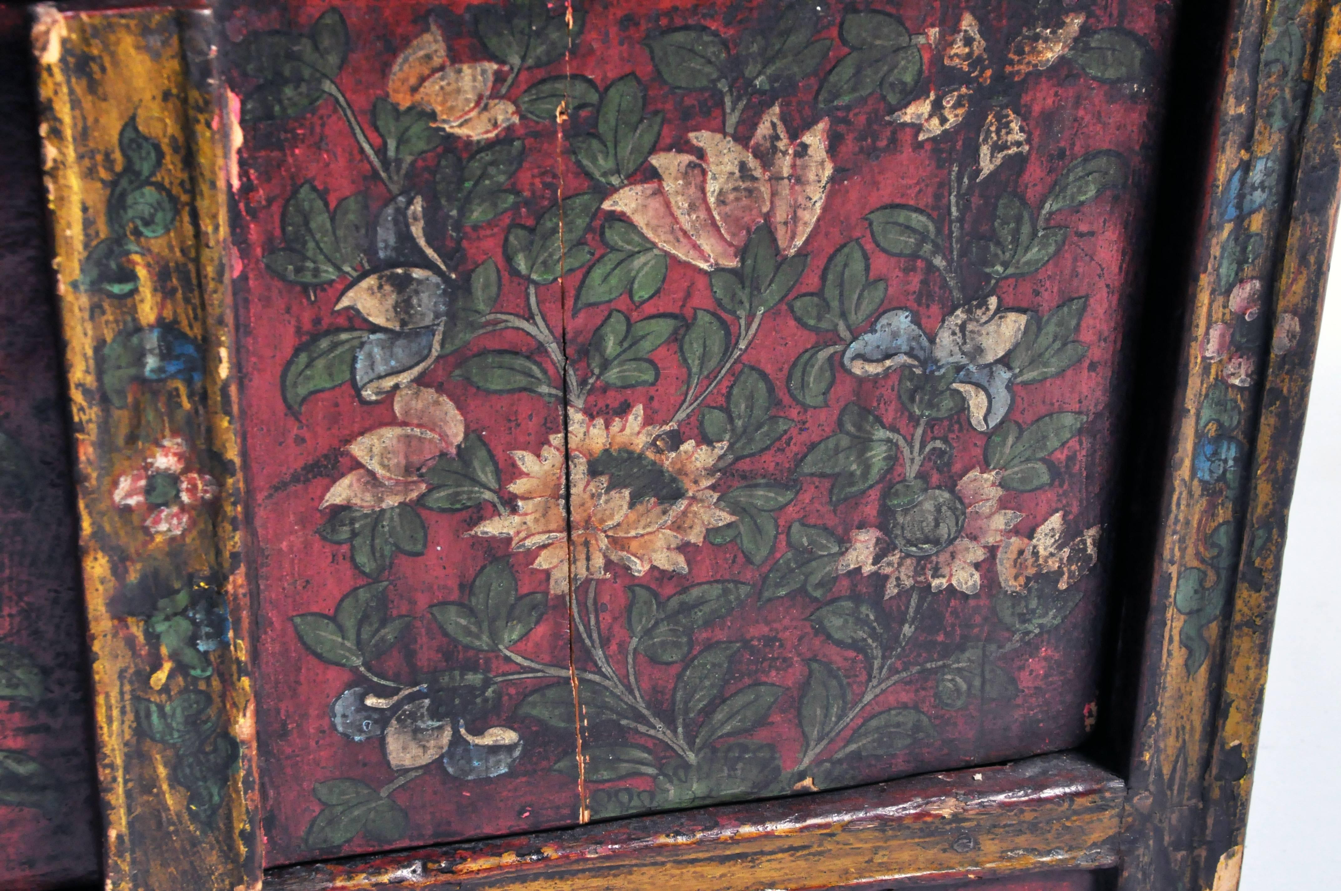 Tibetan Hand-Painted Low Cabinet 2