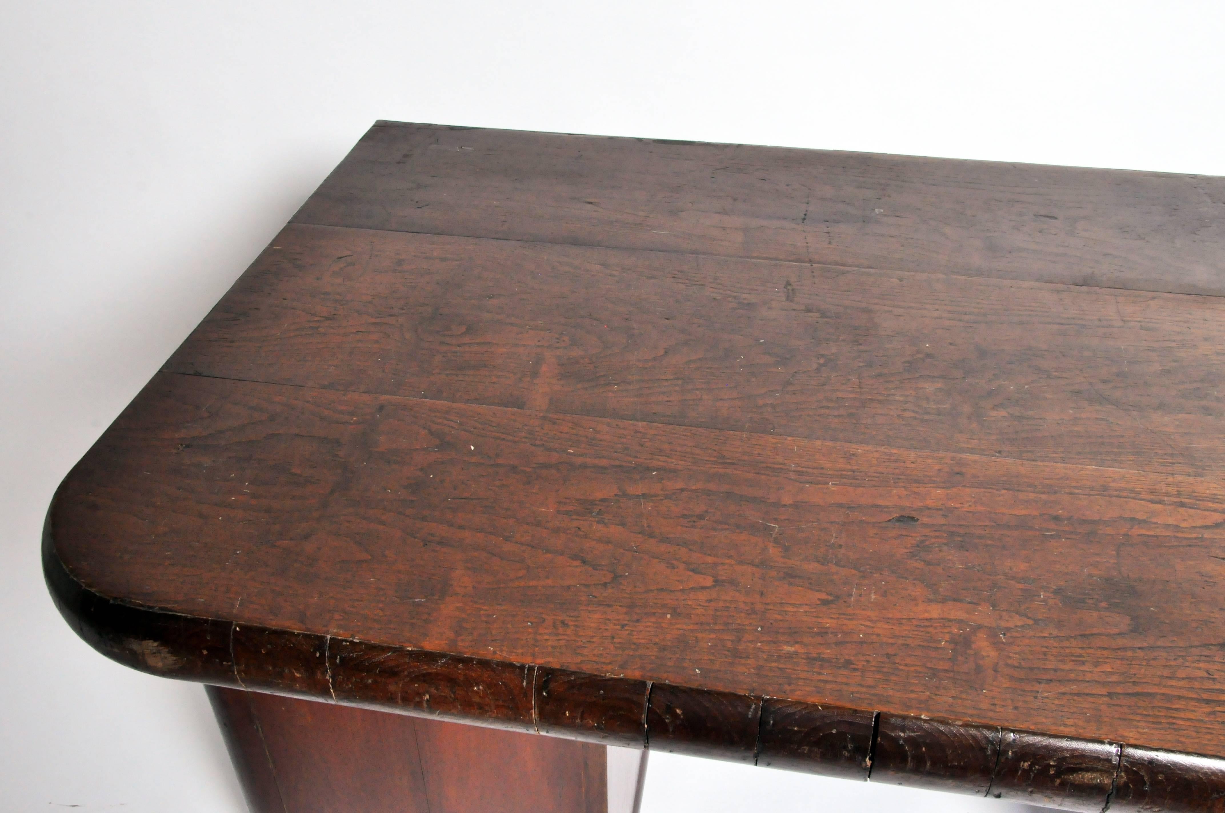 20th Century Deco Style Teak Wood Partner's Desk