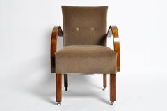 Vintage Art Deco Style Open Armchairs