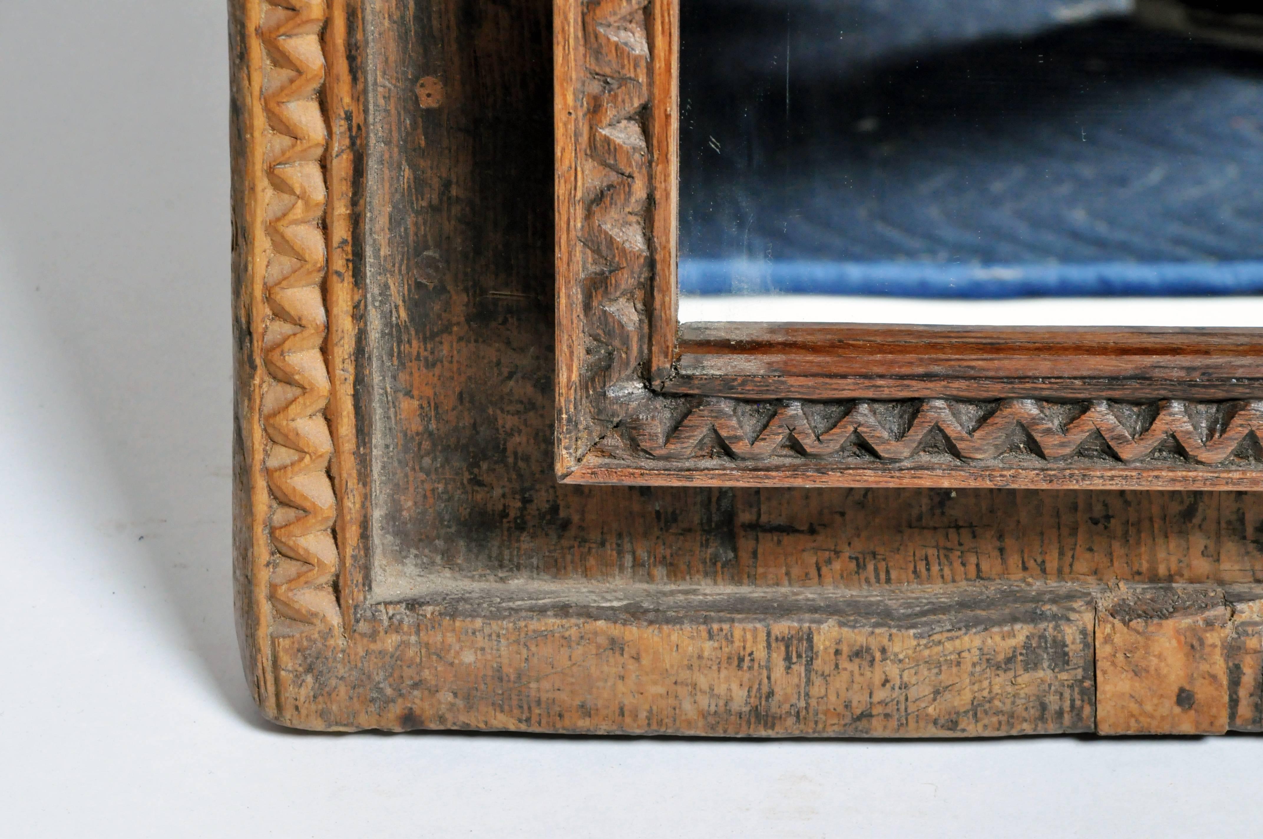 Pakistani Hand-Carved Wooden Mirror 2