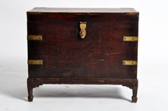 Wooden Storage Box with Brass Trim
