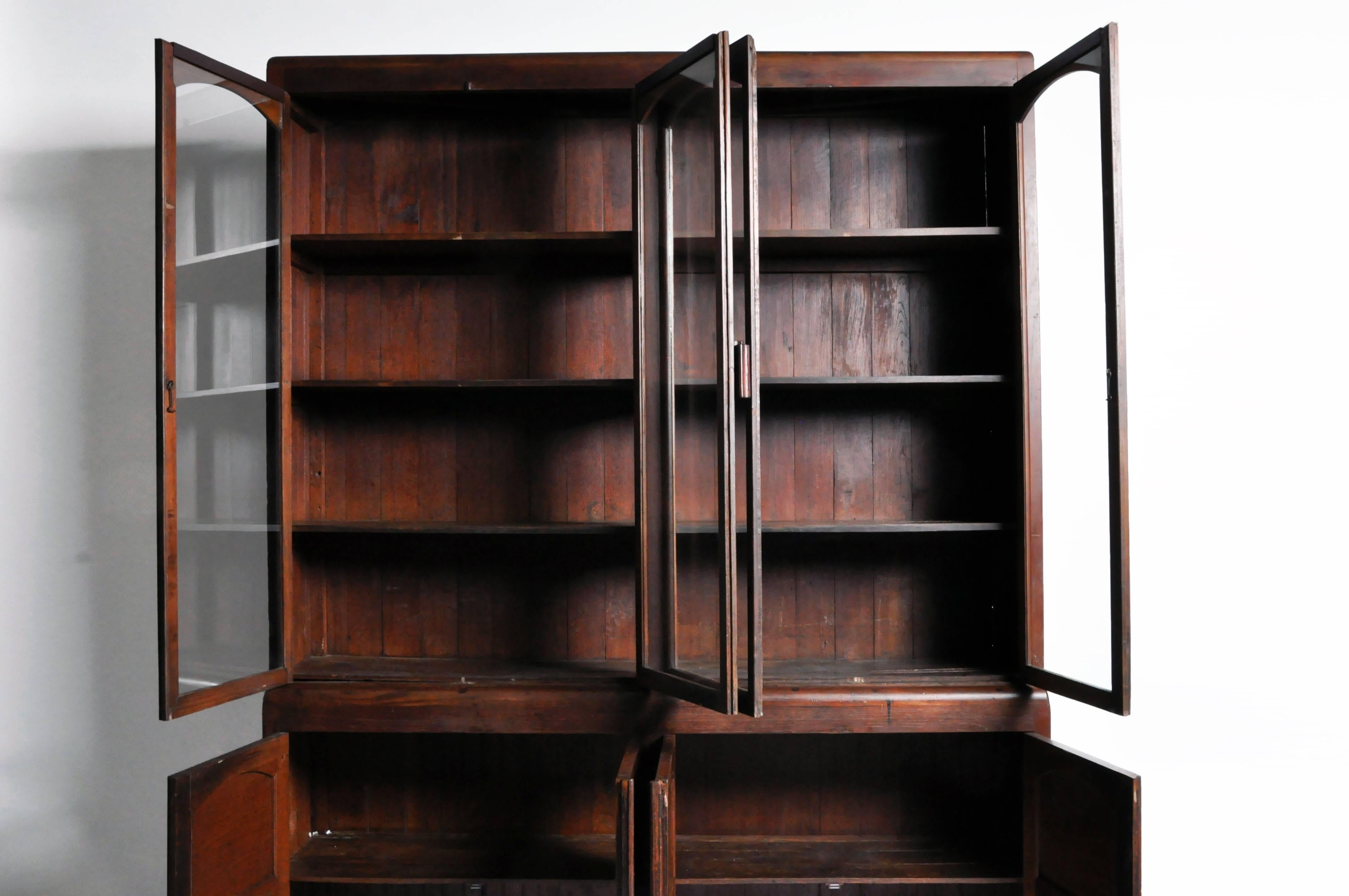 Teak British Colonial Art Deco Bookcase