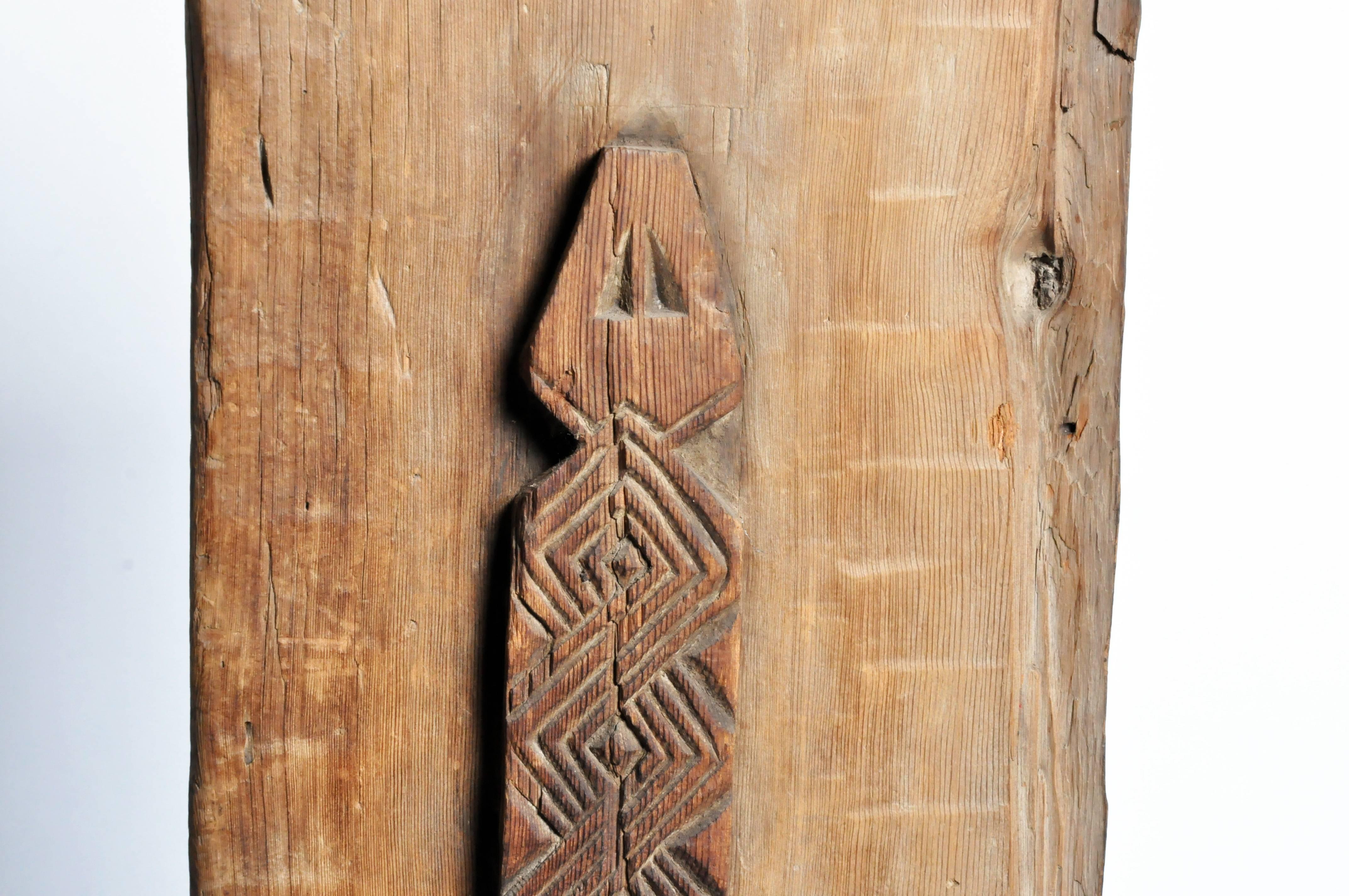 20th Century Carved Wooden Door Panel on Stands