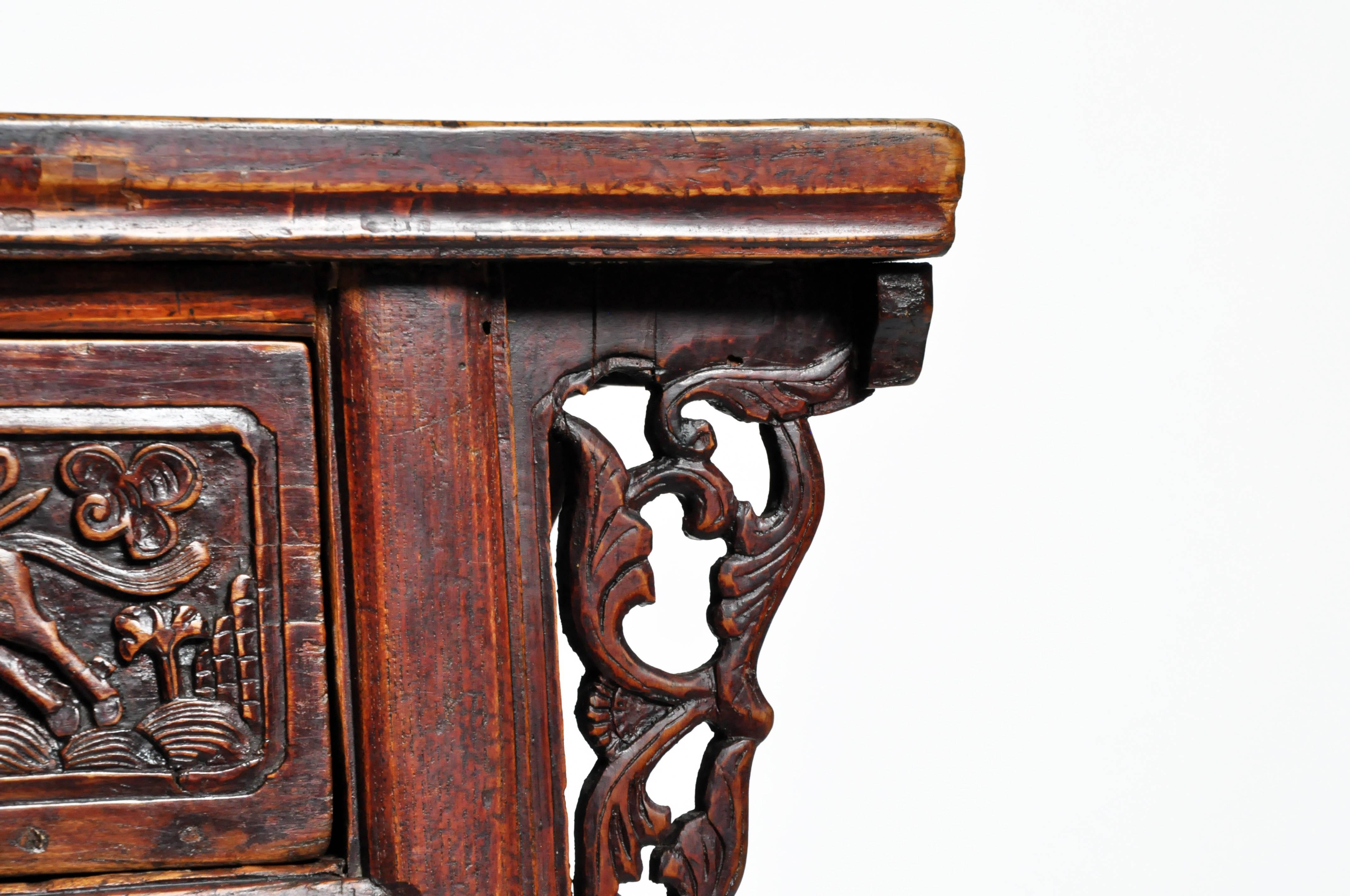 Butterfly Chest with Carved Wings with Original Patina 1