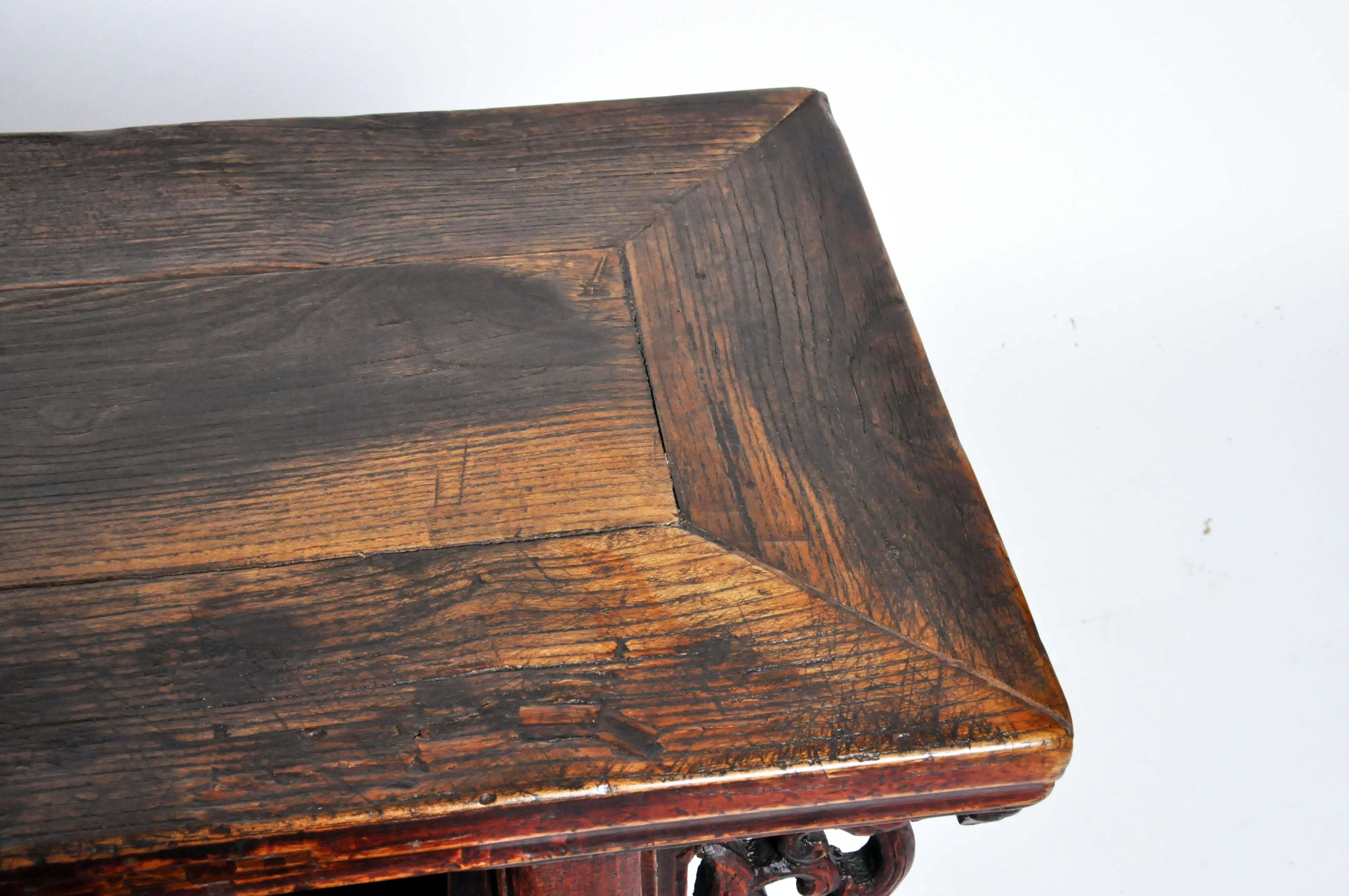 Elm Butterfly Chest with Carved Wings with Original Patina