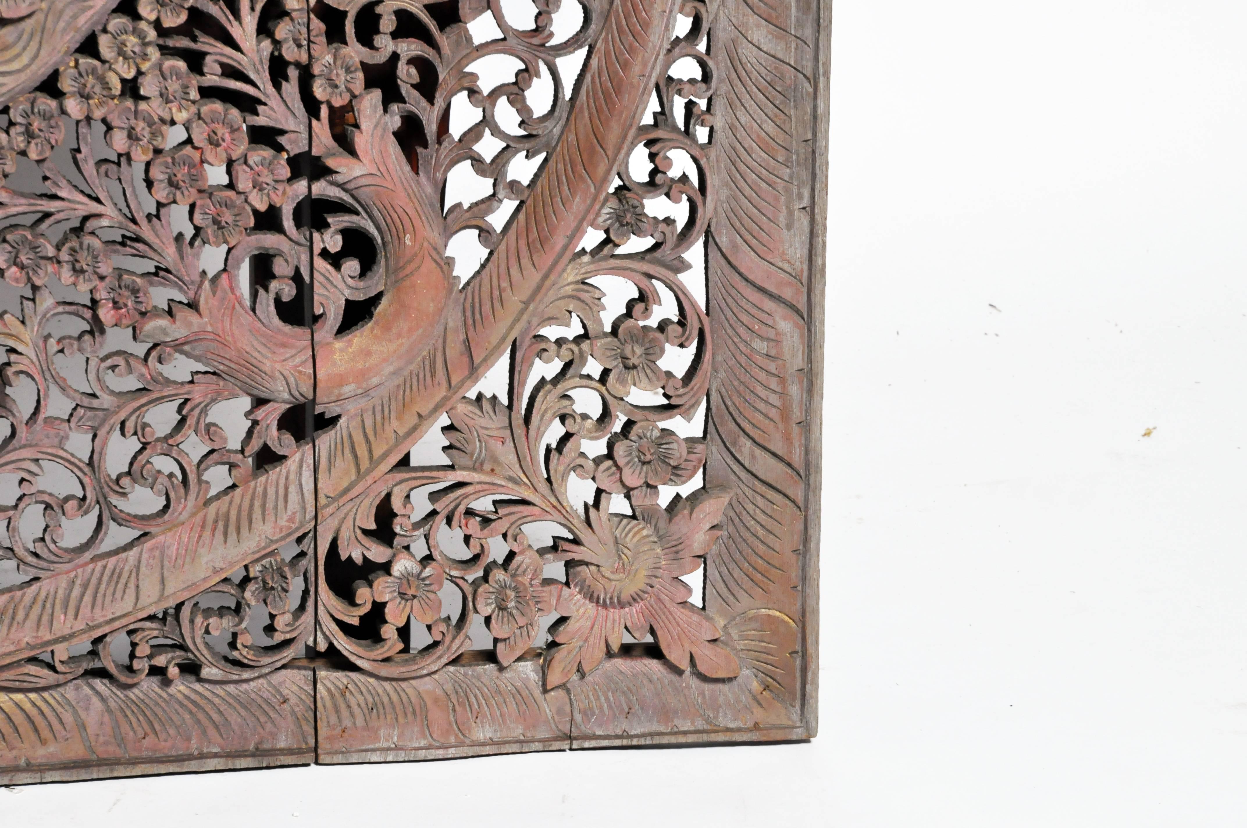 Carved Ceiling Panel with Flower Motifs 1
