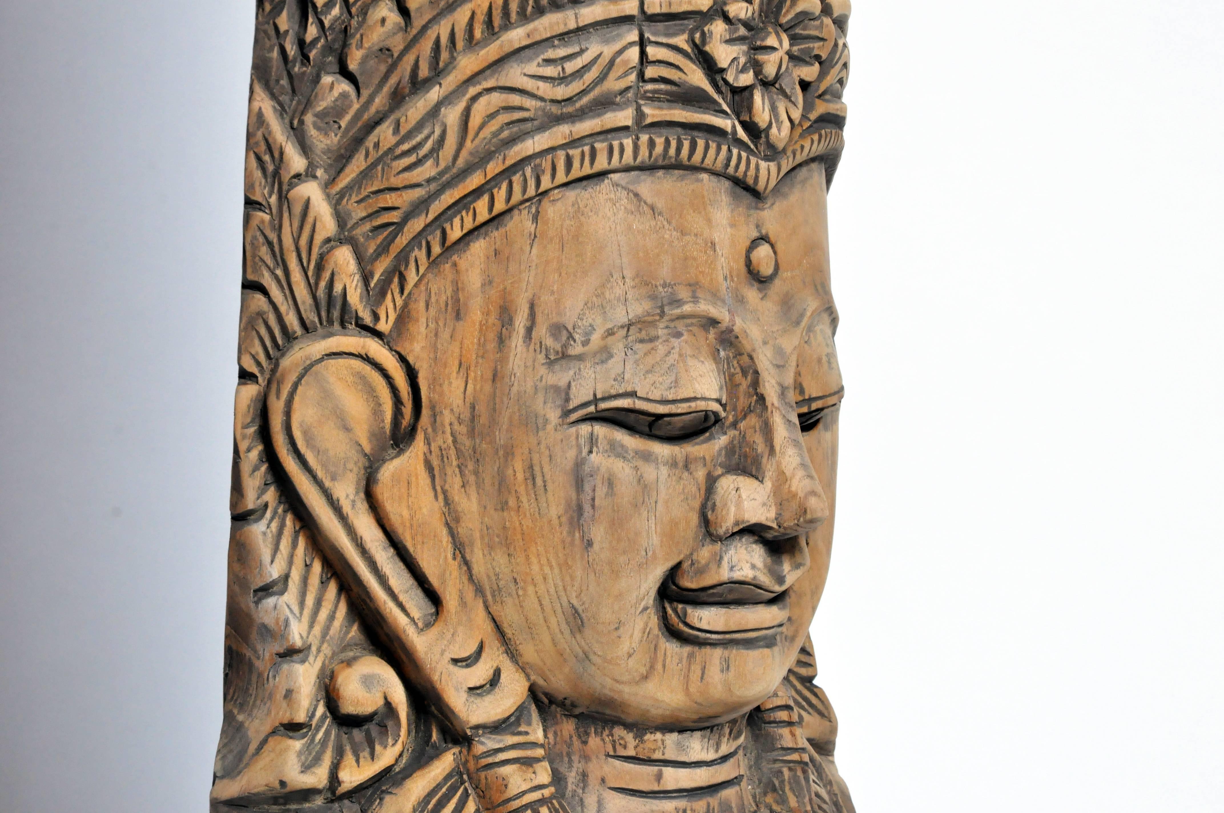 Southeast Asian Carving of a Goddess on Stand 4