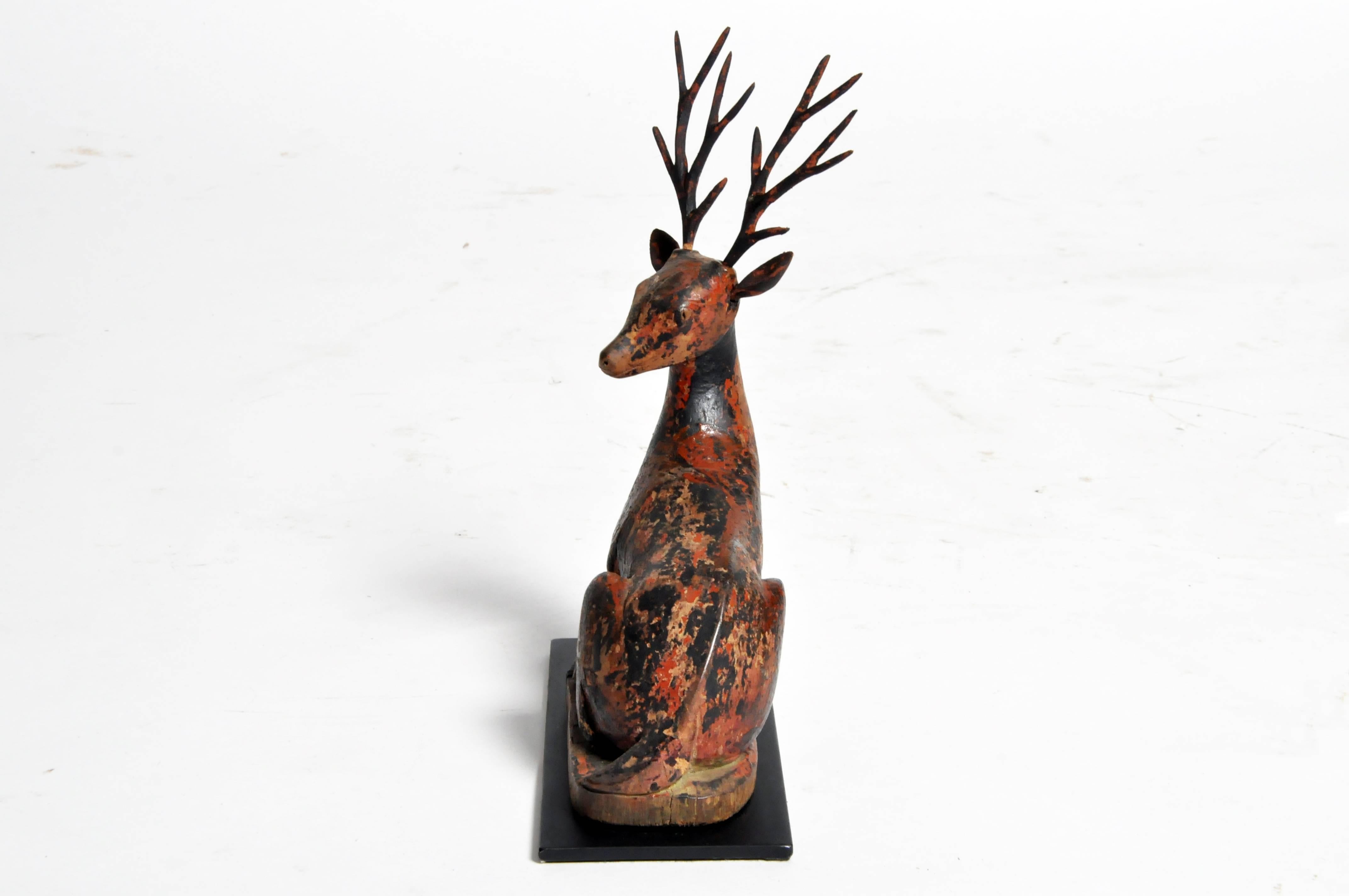20th Century Hand-Carved Buddha Deer