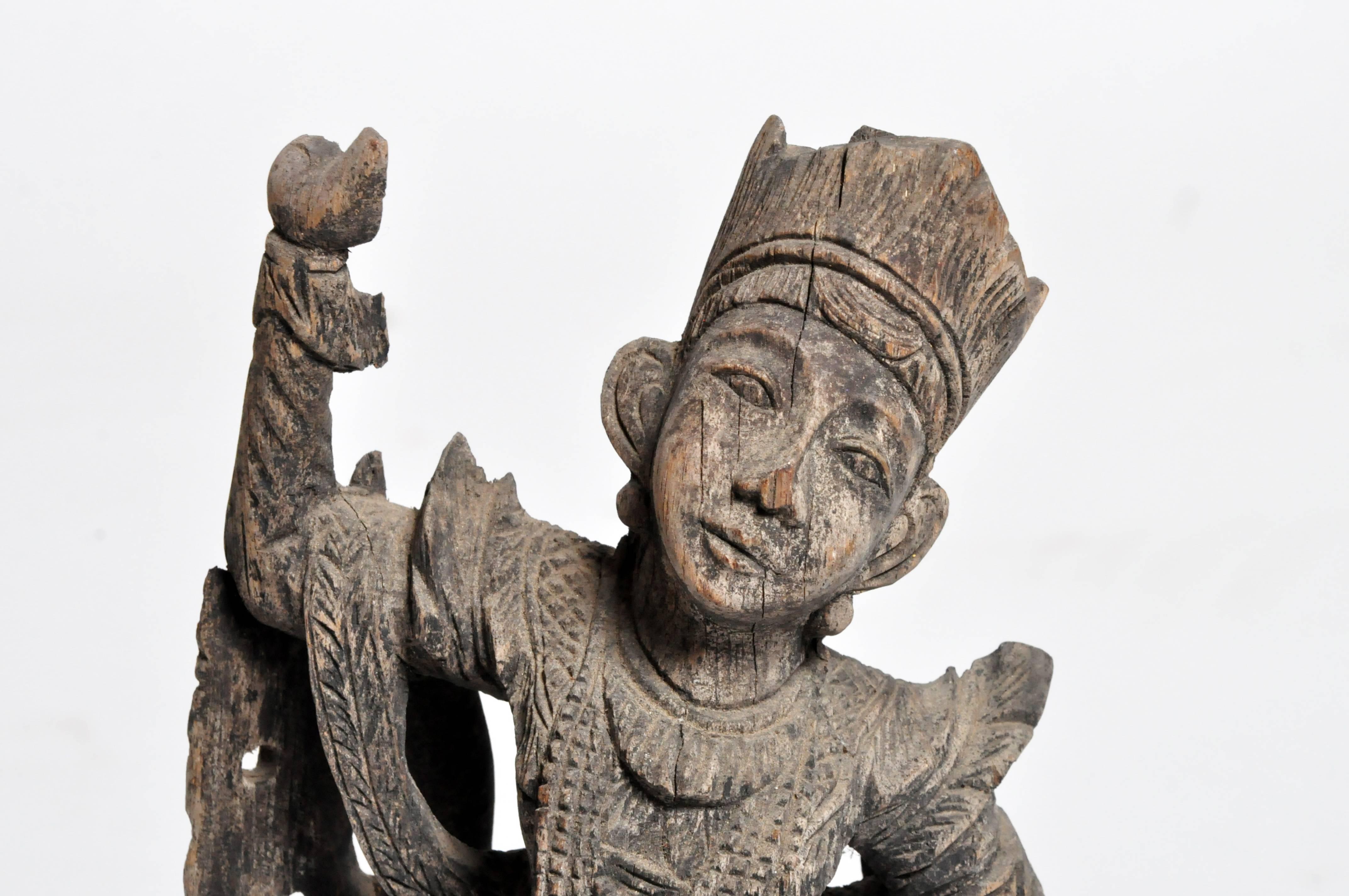 20th Century Carved Burmese Dancer