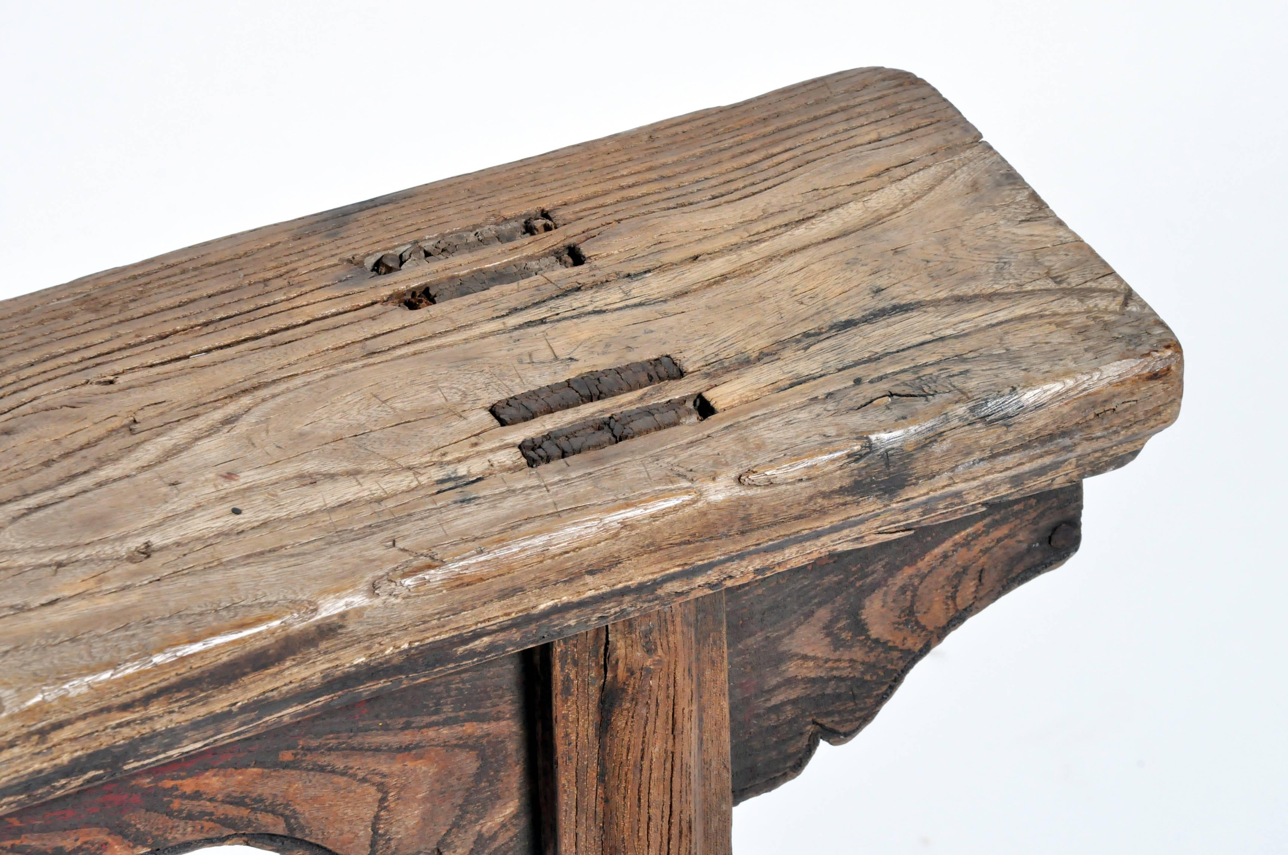 Elm Qing Dynasty Chinese Bench