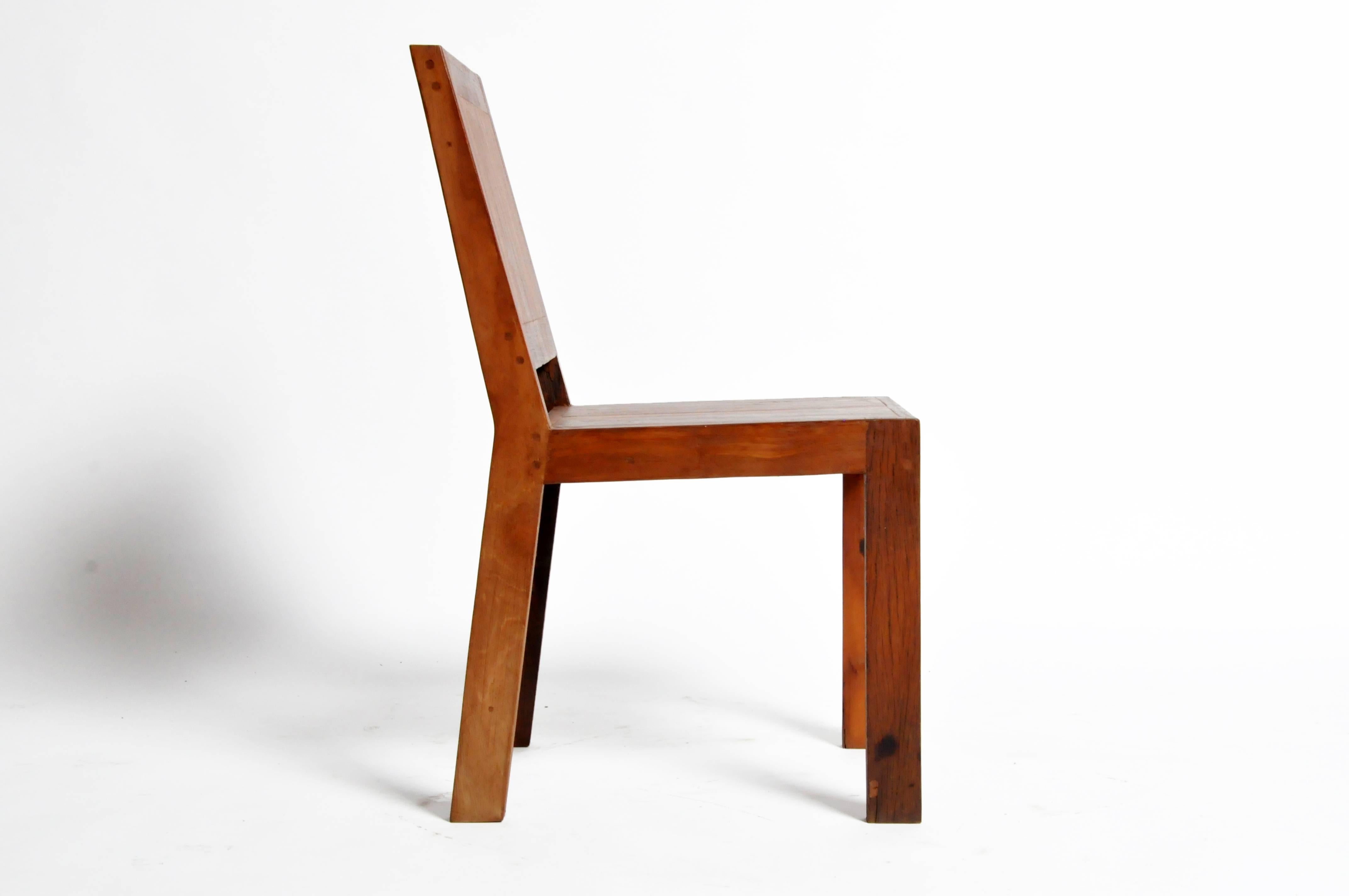 Reclaimed Teak Wood Chairs In Good Condition In Chicago, IL