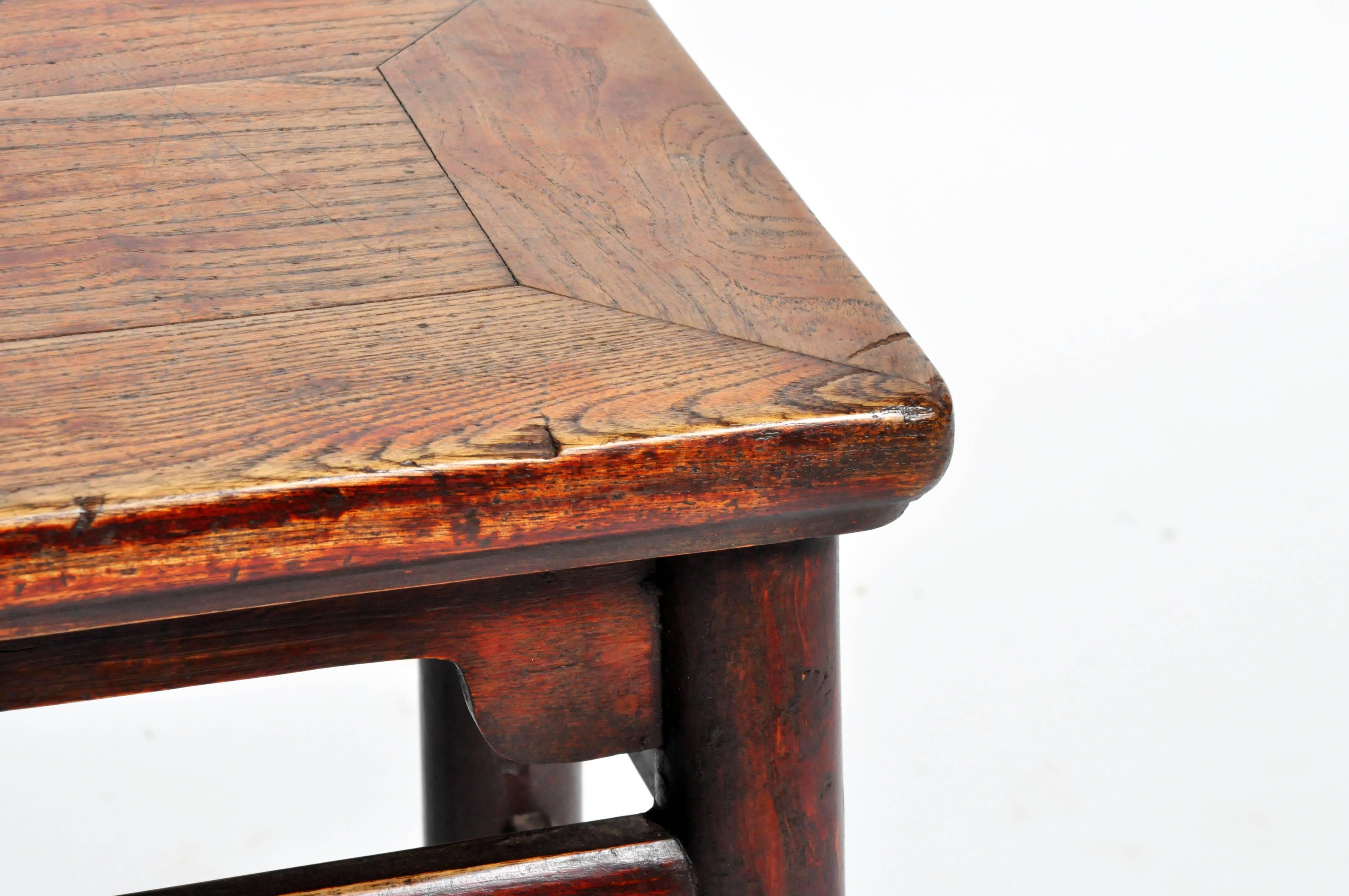 Qing Dynasty Chinese Stool with Round Legs and Original Lacquer 3