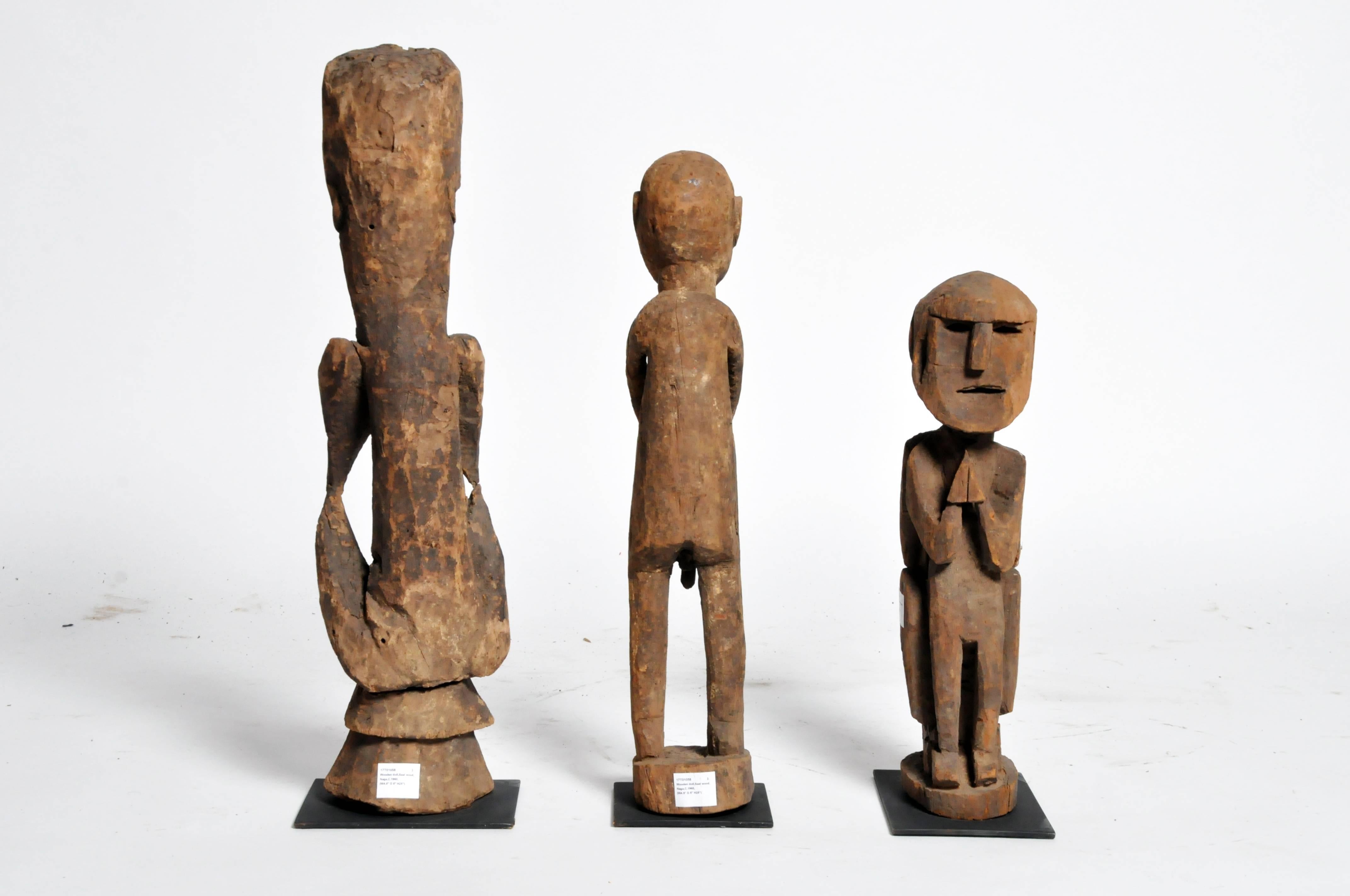 These Naga fertility figures are made of Saal wood, circa 1960. Dimension will vary between each sculpture.
