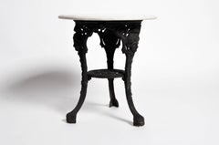 Round Table with Iron Legs and Marble Top