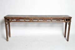 Qing Dynasty Altar Table with Rounded Legs and Original Lacquer