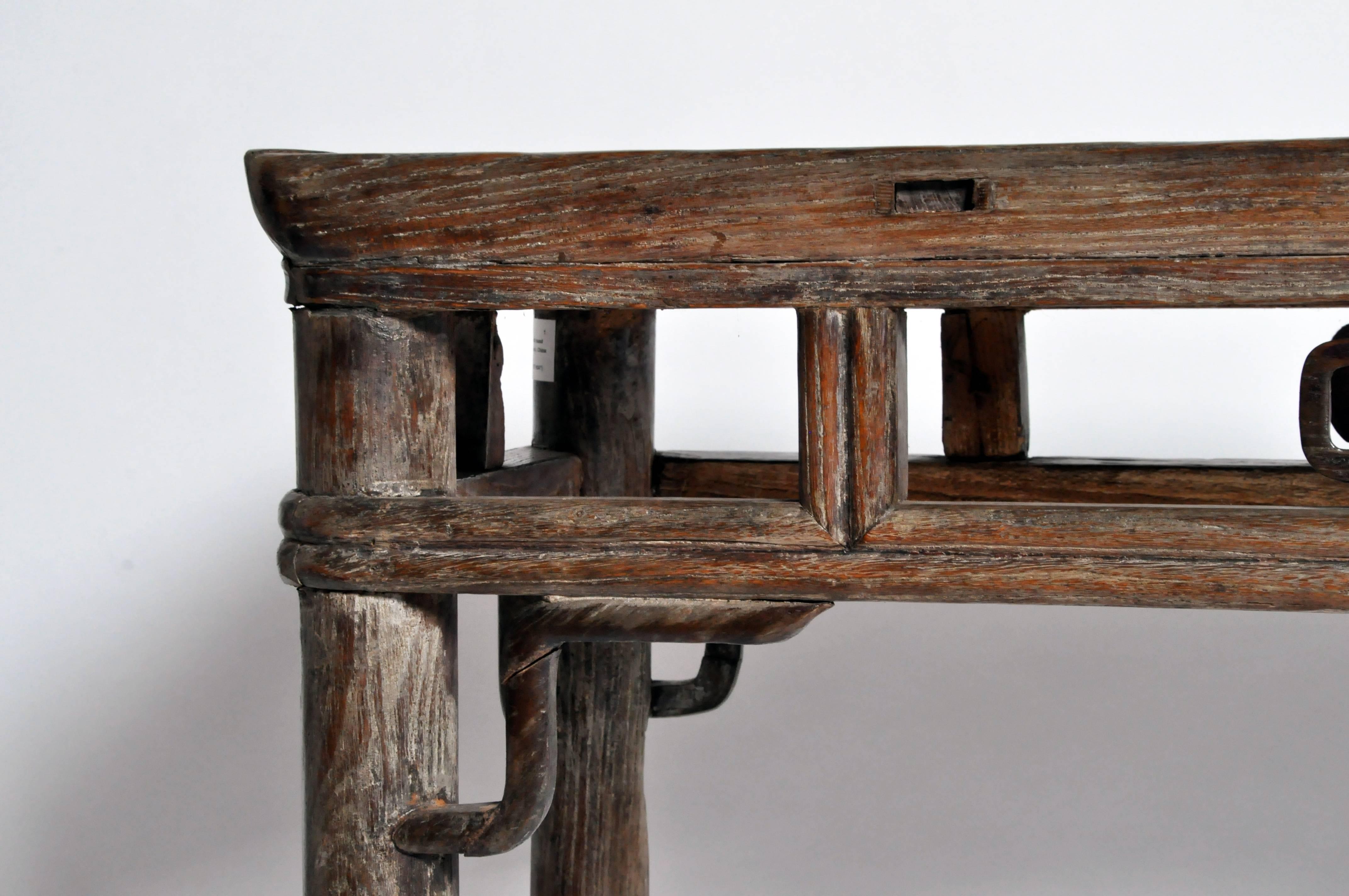 18th Century and Earlier Qing Dynasty Altar Table with Rounded Legs and Original Lacquer