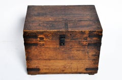 Wooden Storage Box with Metal Trim