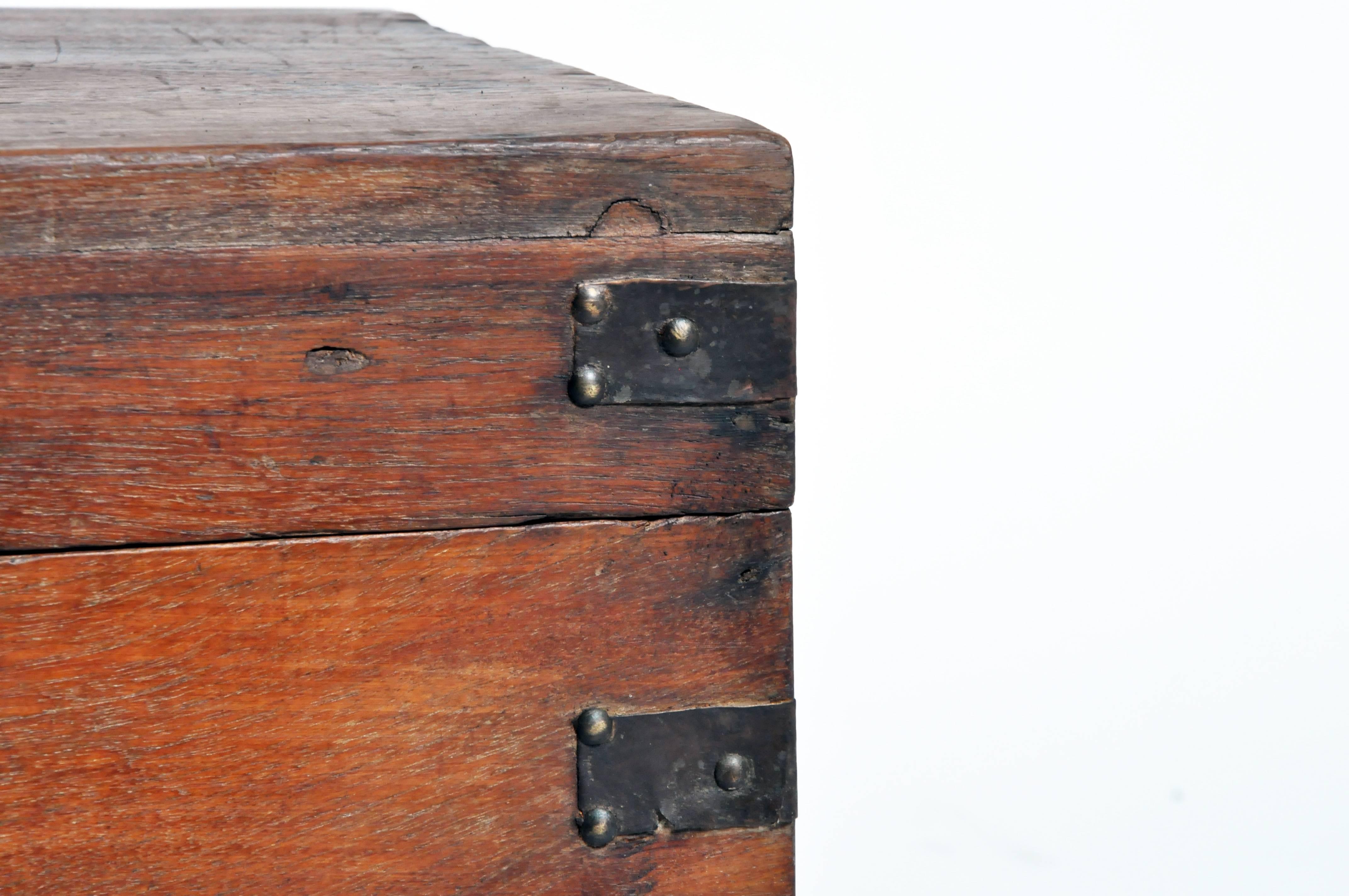 Wooden Storage Box with Metal Trim 2