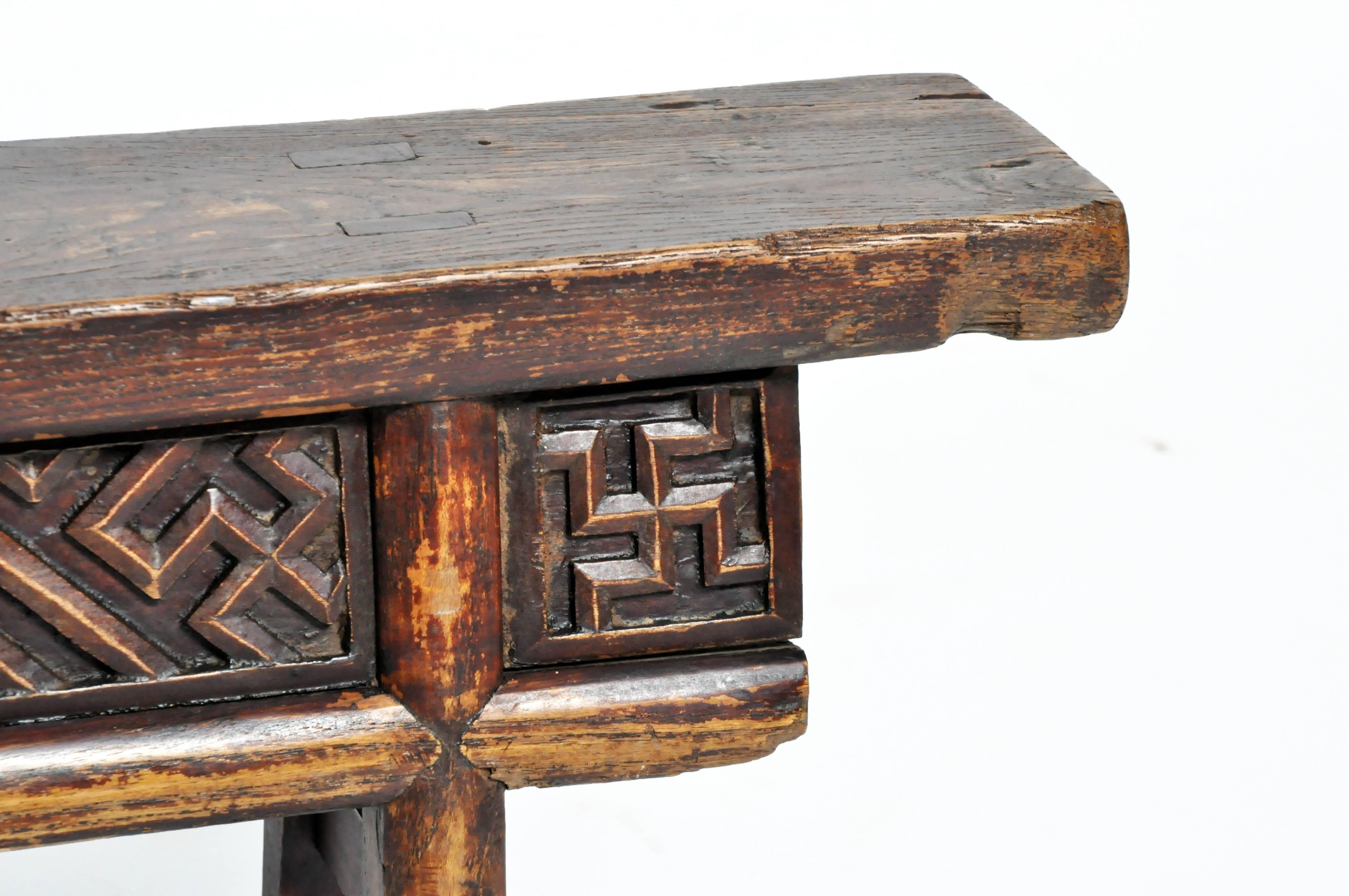 Qing Dynasty Cart Stool with Decorative Carving 3