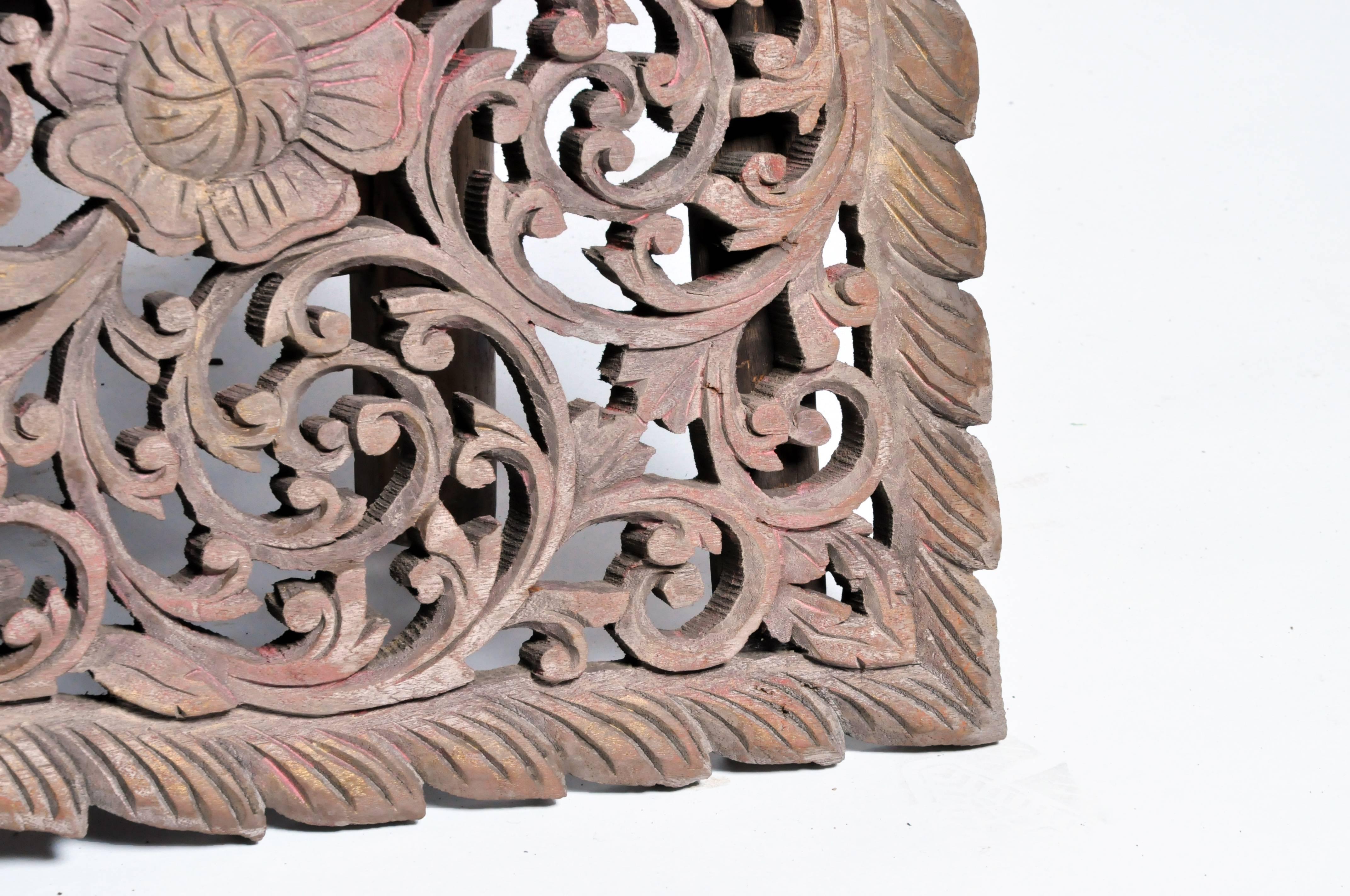 Carved Wall Panel with Flower Motifs 2