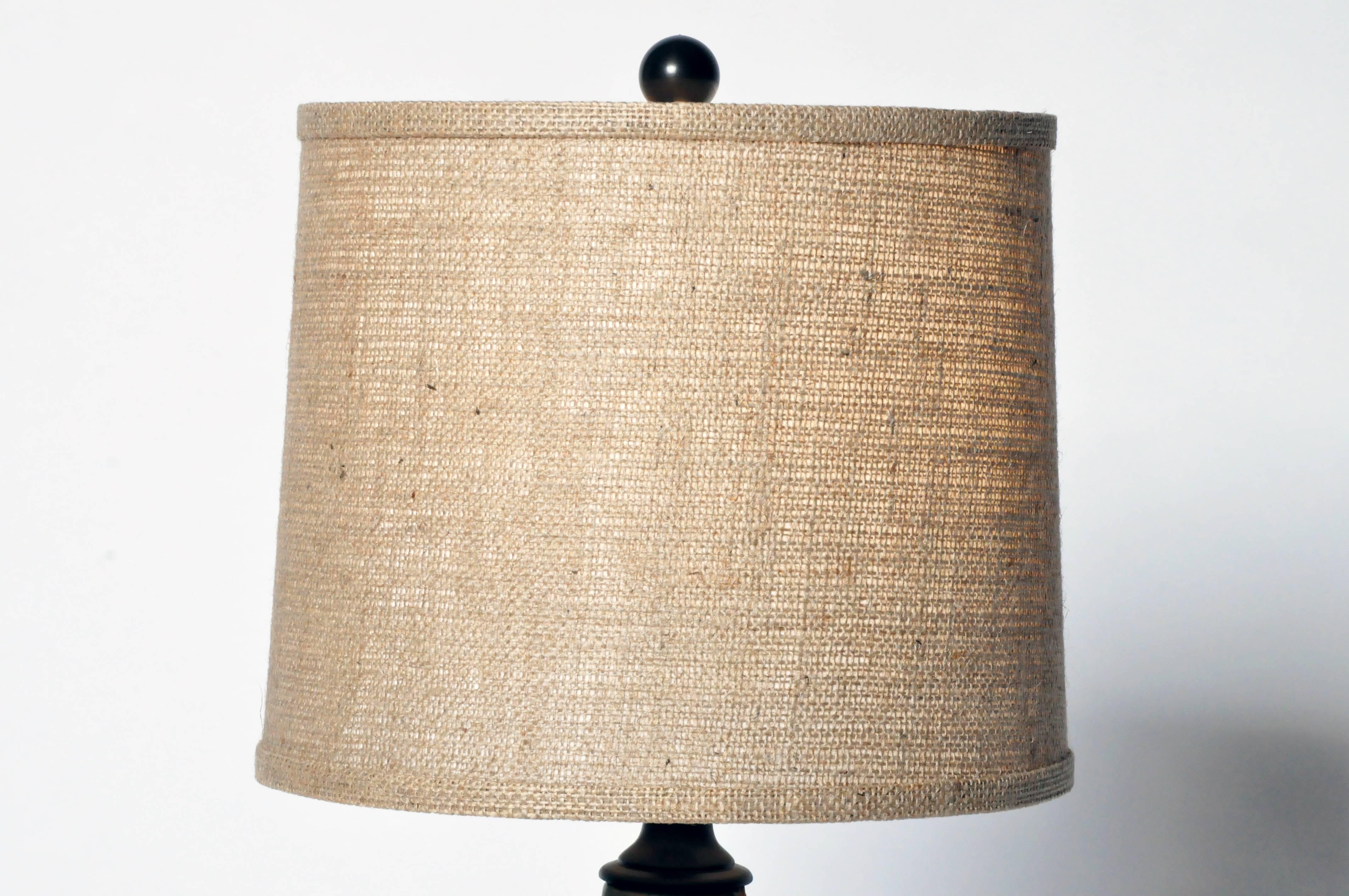 20th Century Ceramic Bamboo Trunk Lamps
