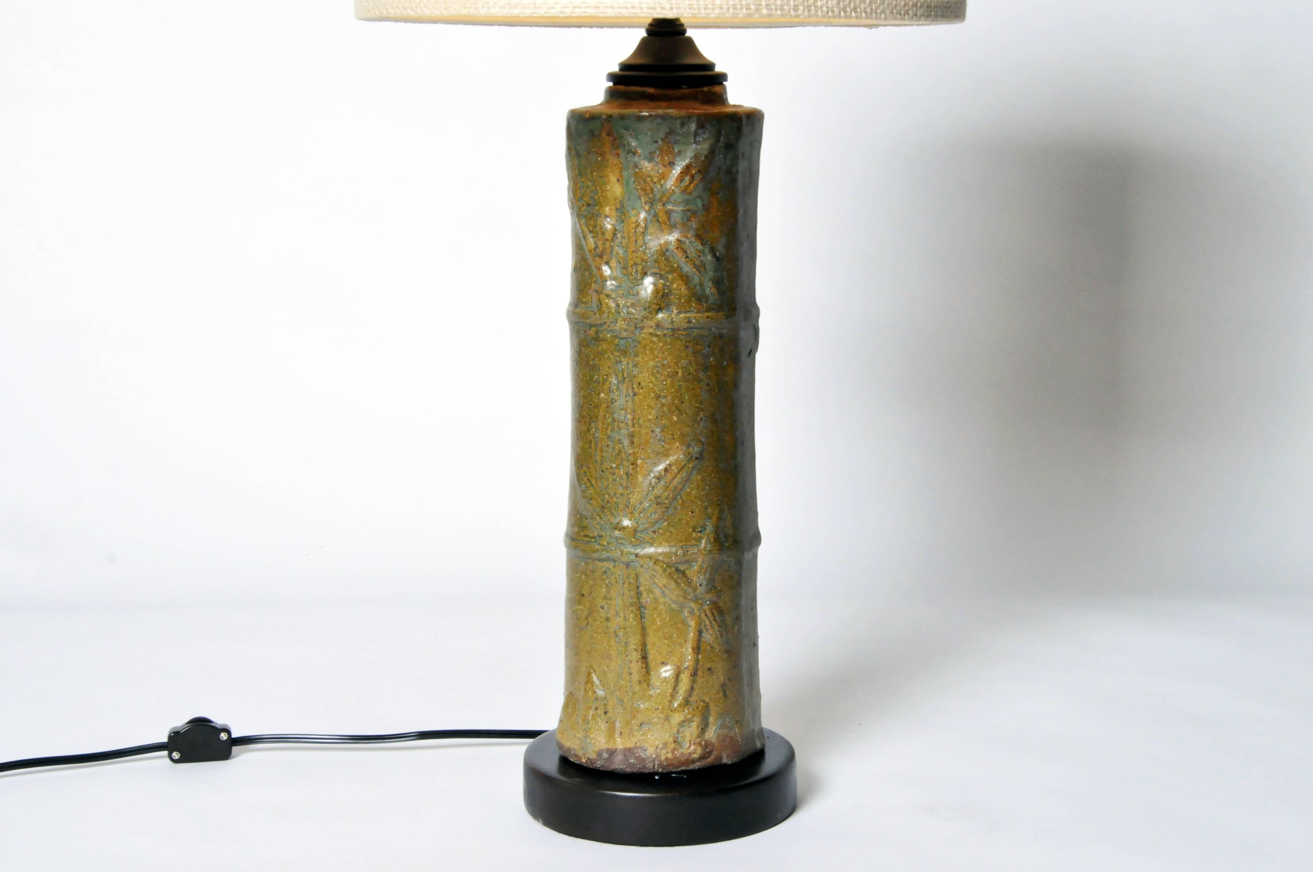 Ceramic Bamboo Trunk Lamp 2