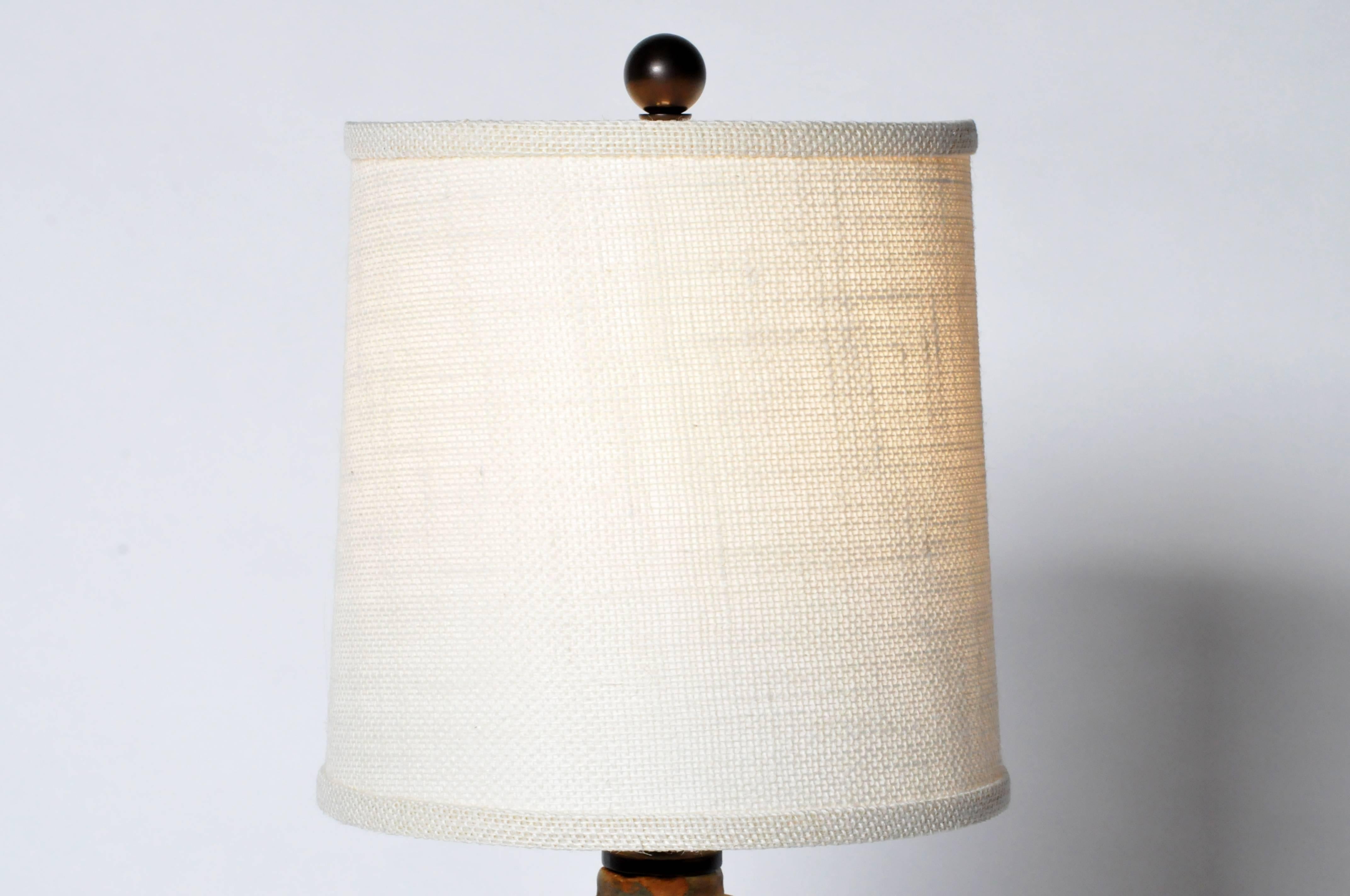 Ceramic Bamboo Trunk Lamp In Good Condition In Chicago, IL
