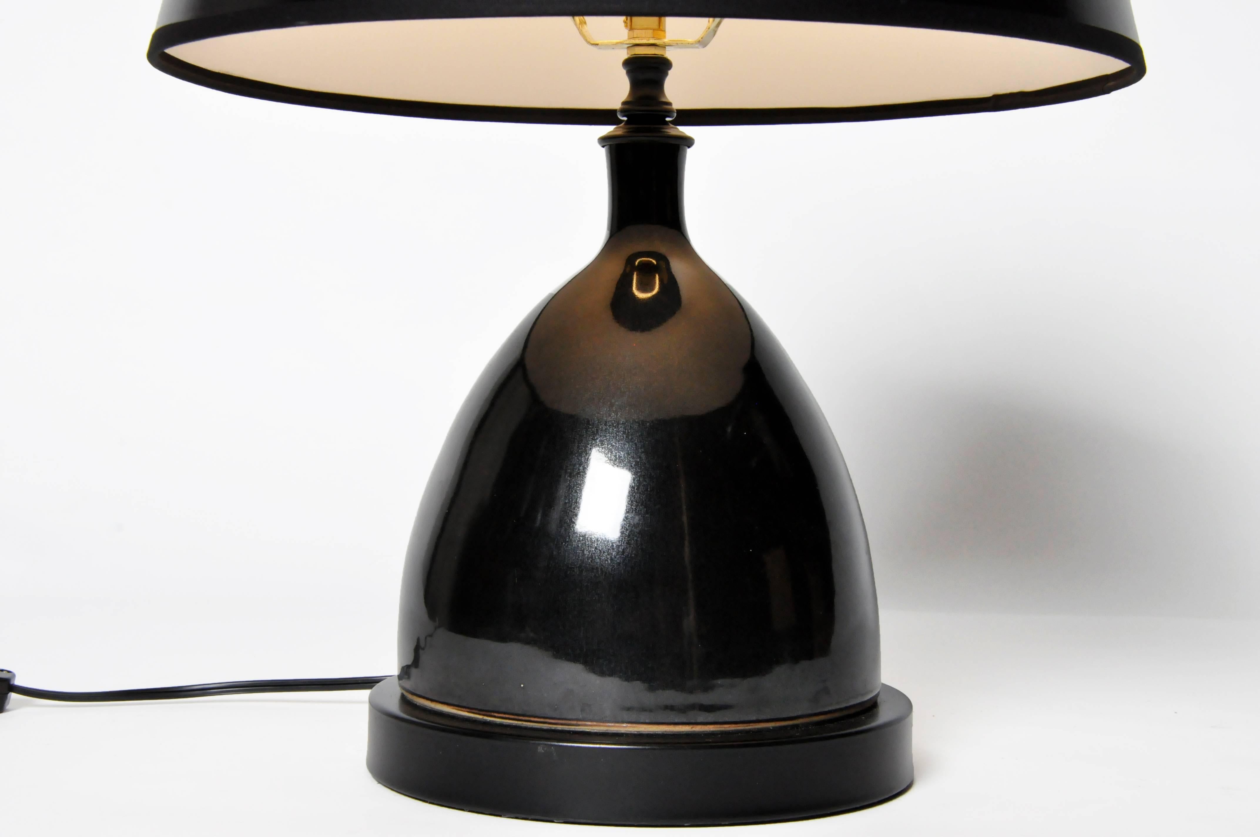 Contemporary Black Ceramic Vase Lamp