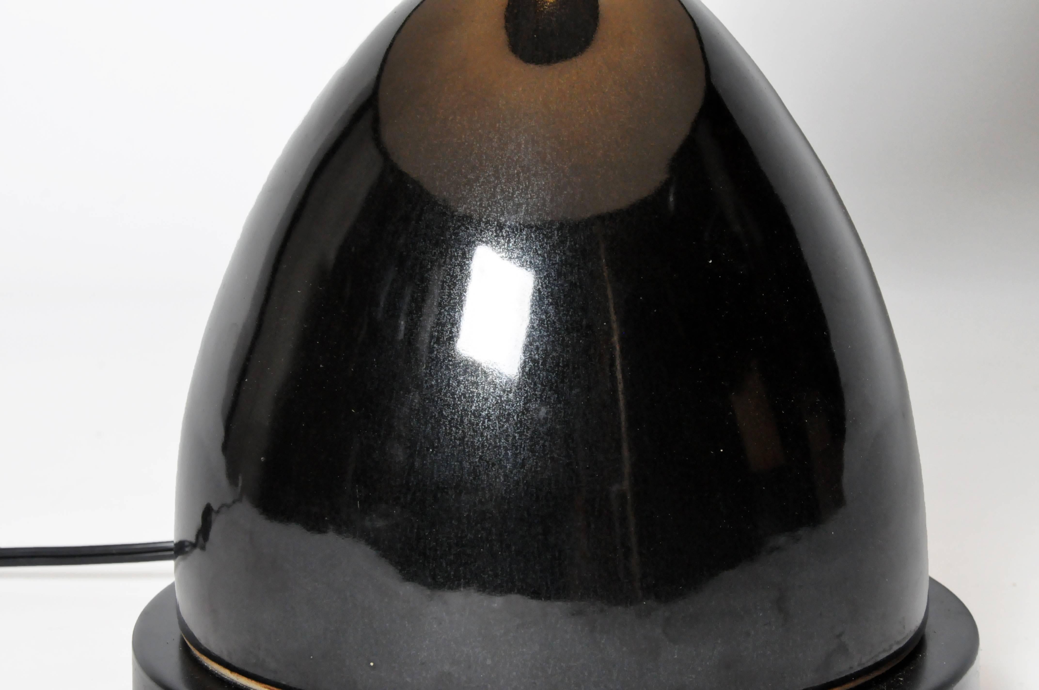 Glass Black Ceramic Vase Lamp
