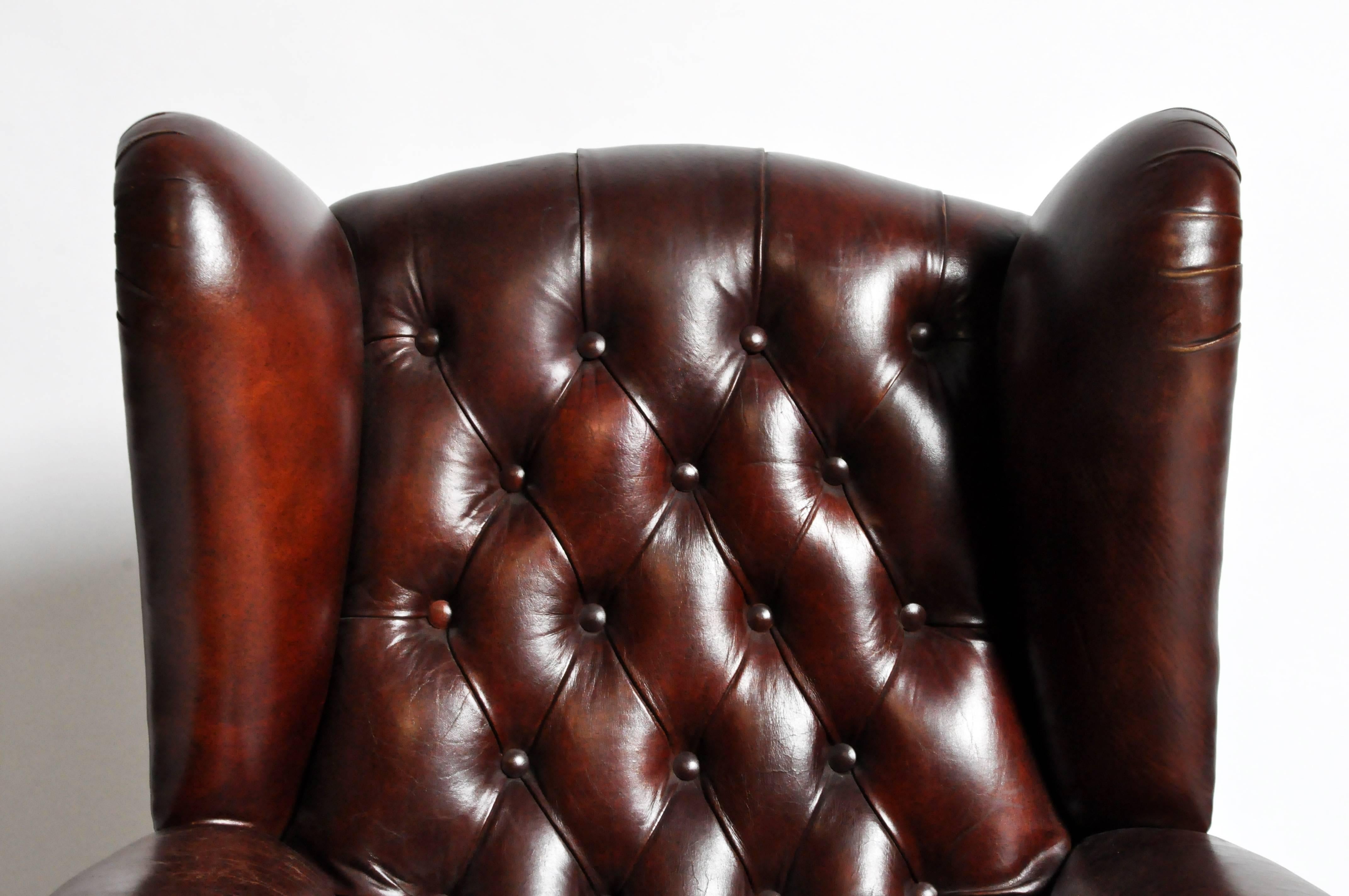 English Tufted Wing Back Club Chair