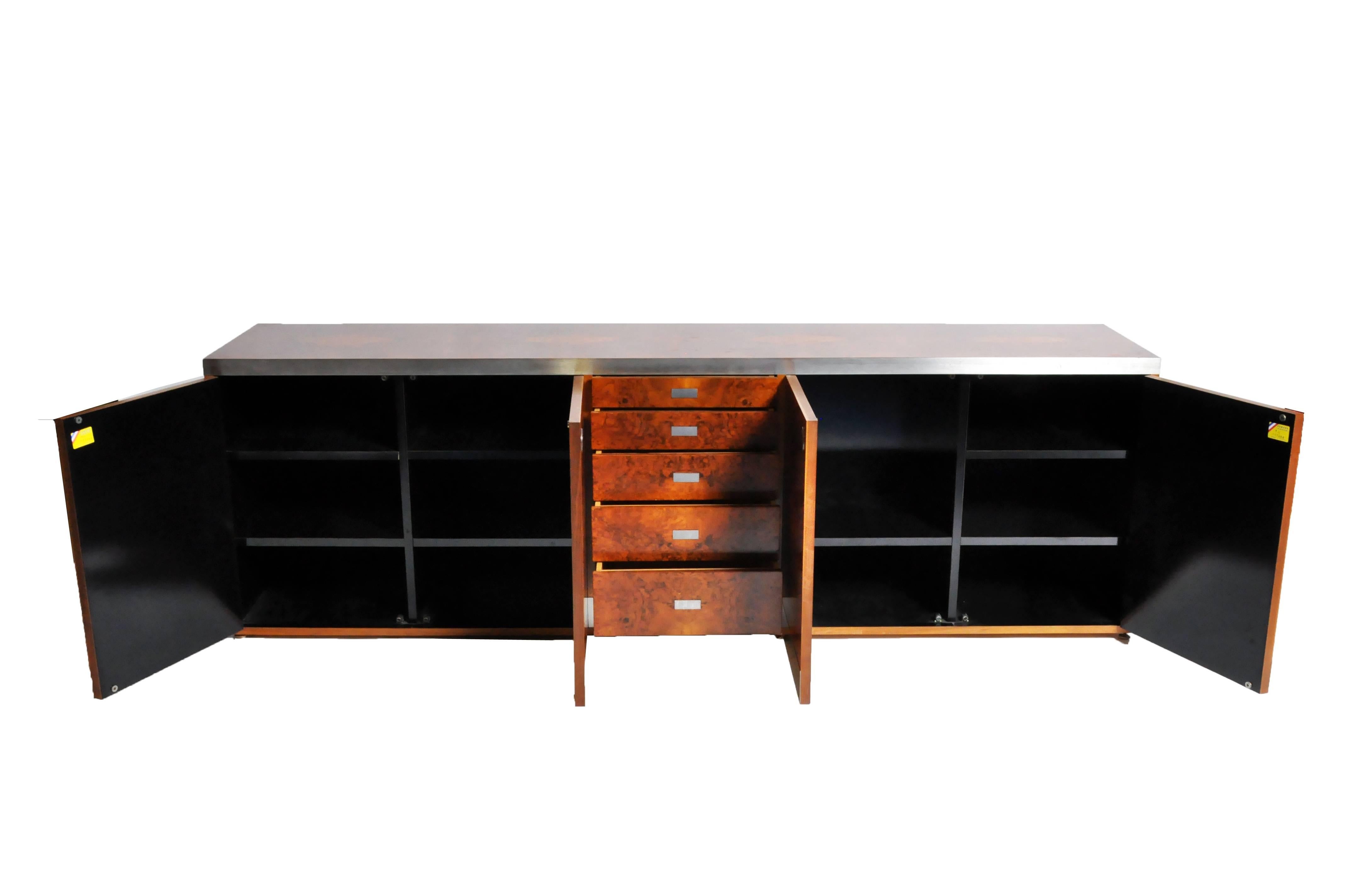 Willy Rizzo Console with Five Drawers In Good Condition In Chicago, IL