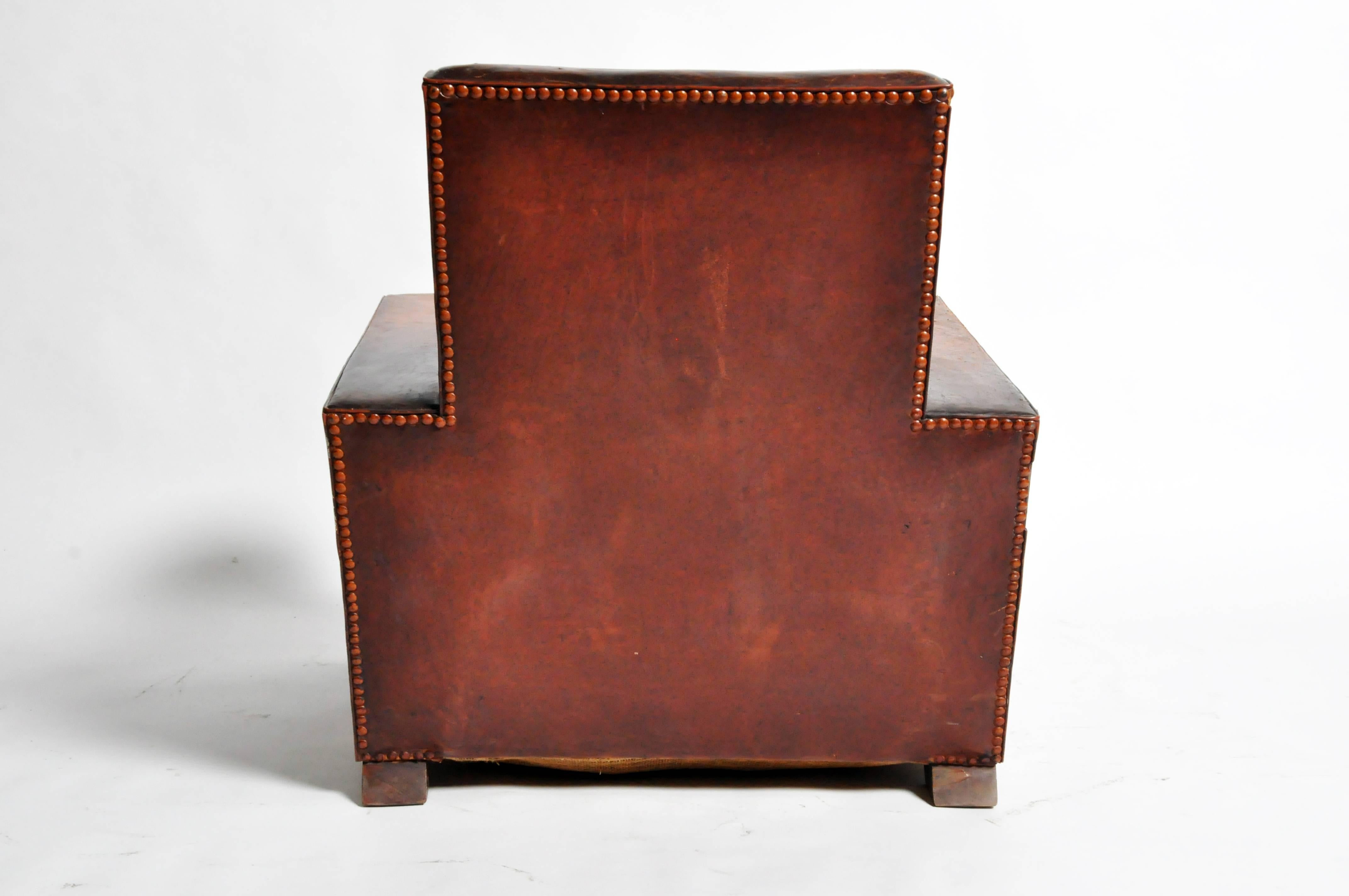 art deco leather chairs