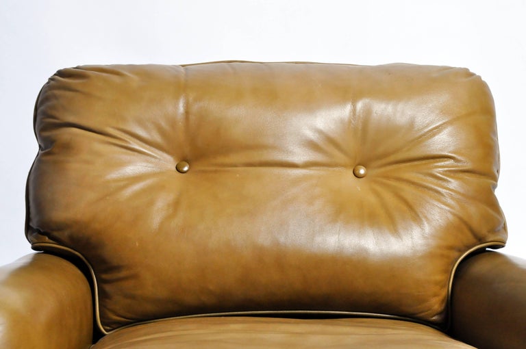 MidCentury Modern Green Leather Chair by Edward Wormley at 1stDibs