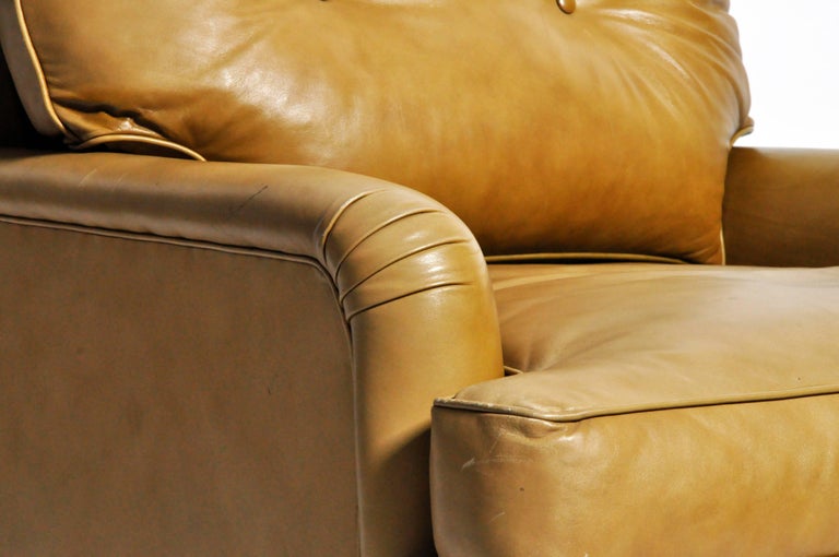 MidCentury Modern Green Leather Chair by Edward Wormley at 1stDibs