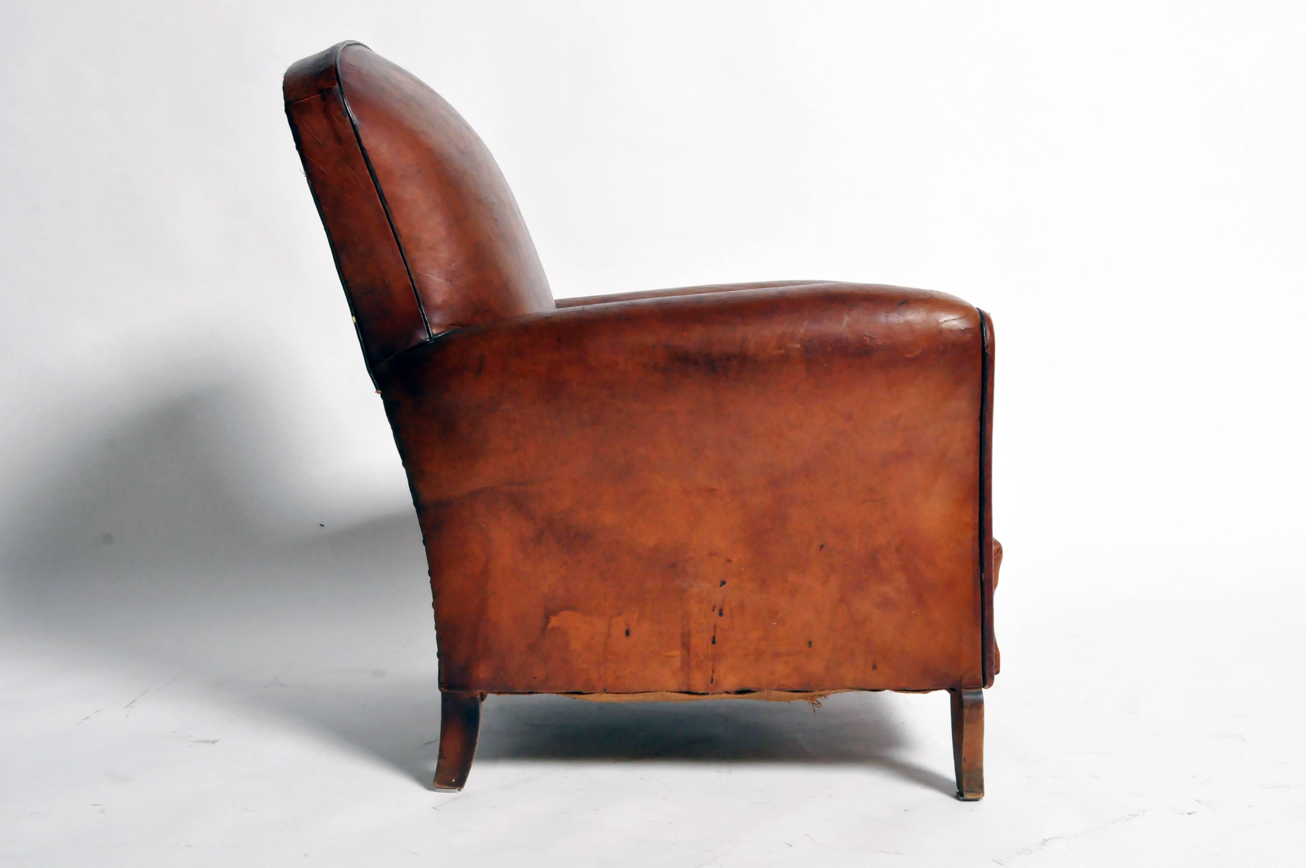 art deco leather chair