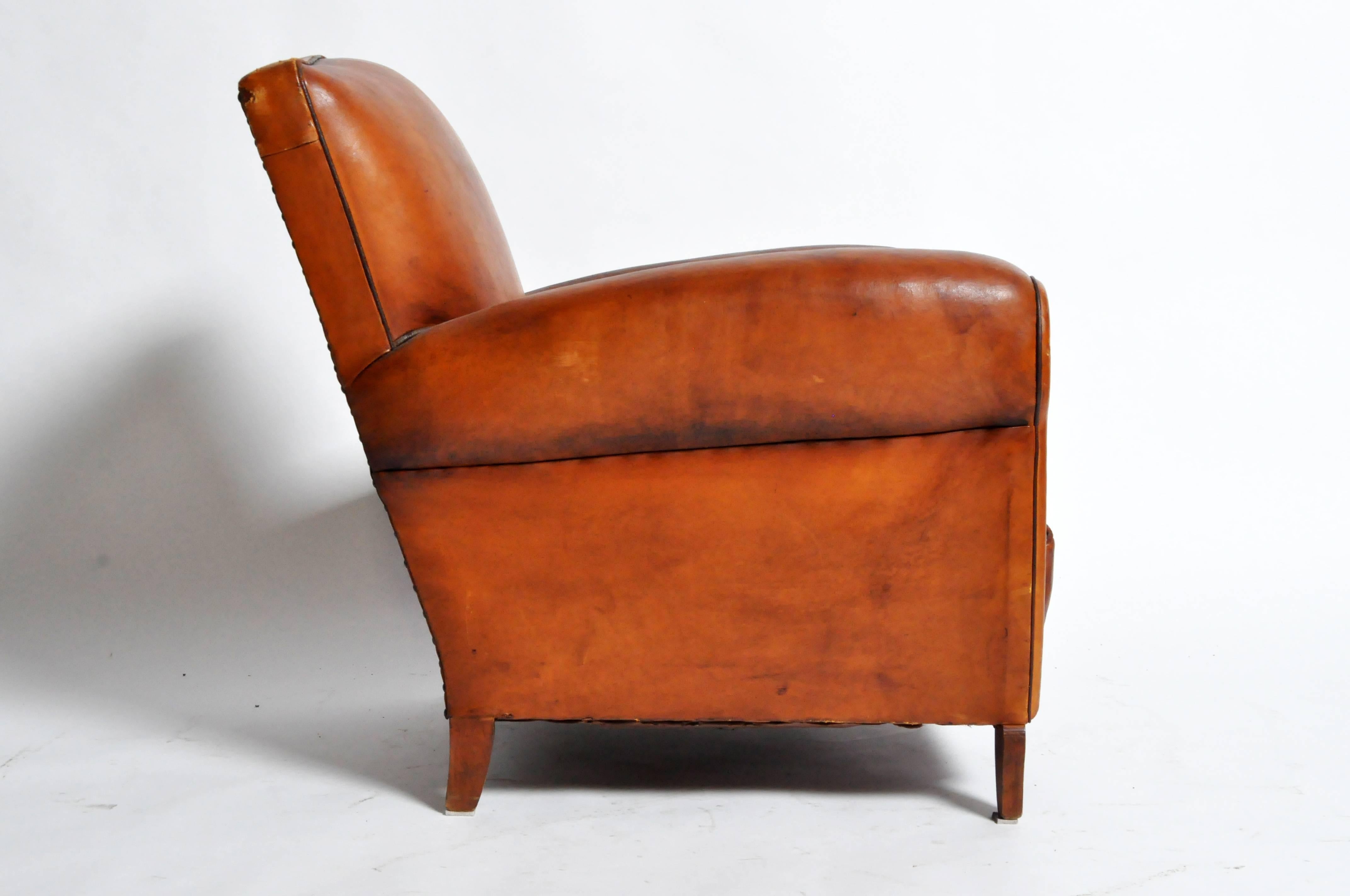 art deco leather chair