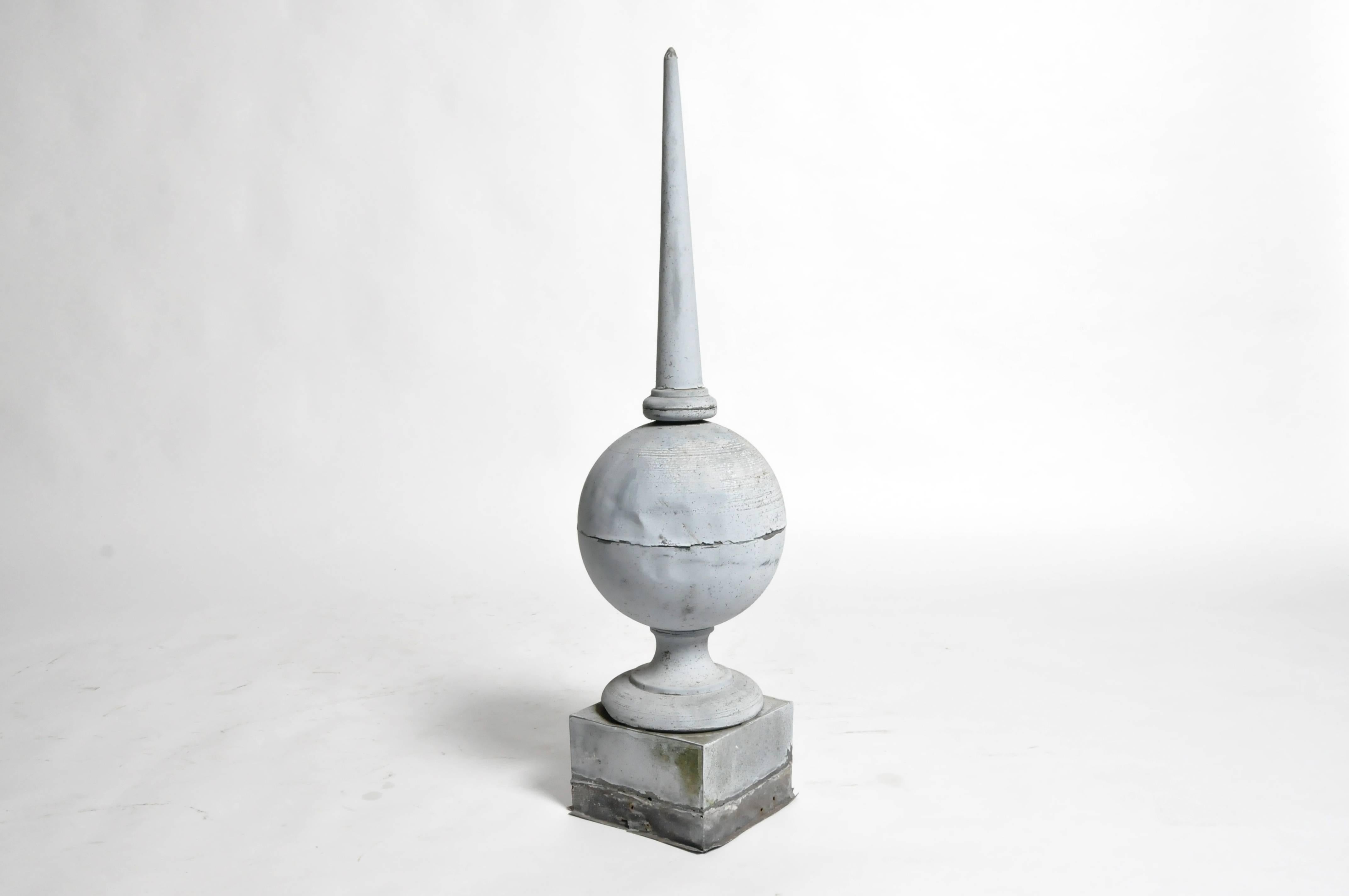 This pair of finials are from Paris, France and made from zinc, c. 1900. They were most likely part of a vintage French building and are great for accessorizing any room. 