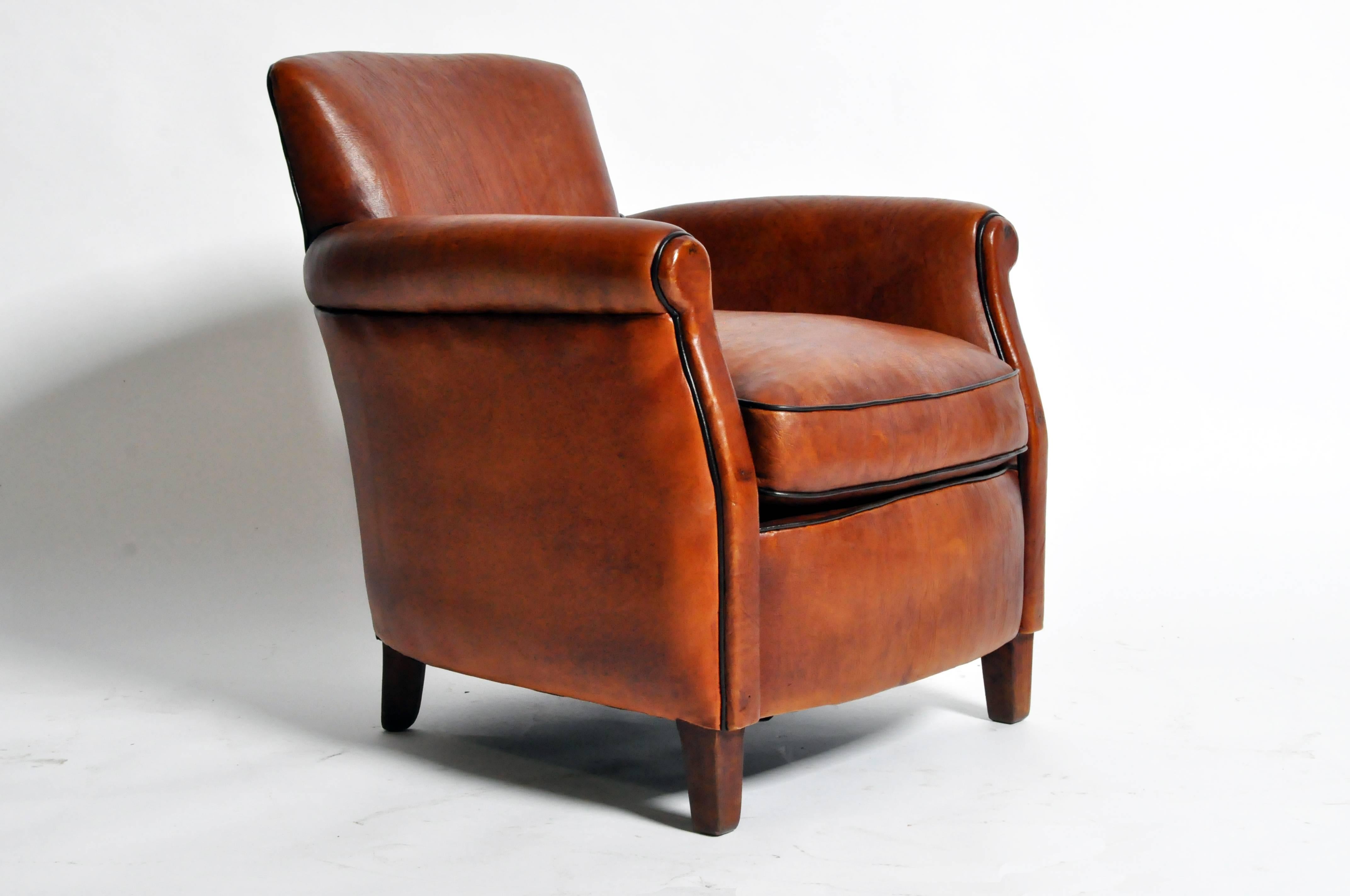 parisian leather club chair