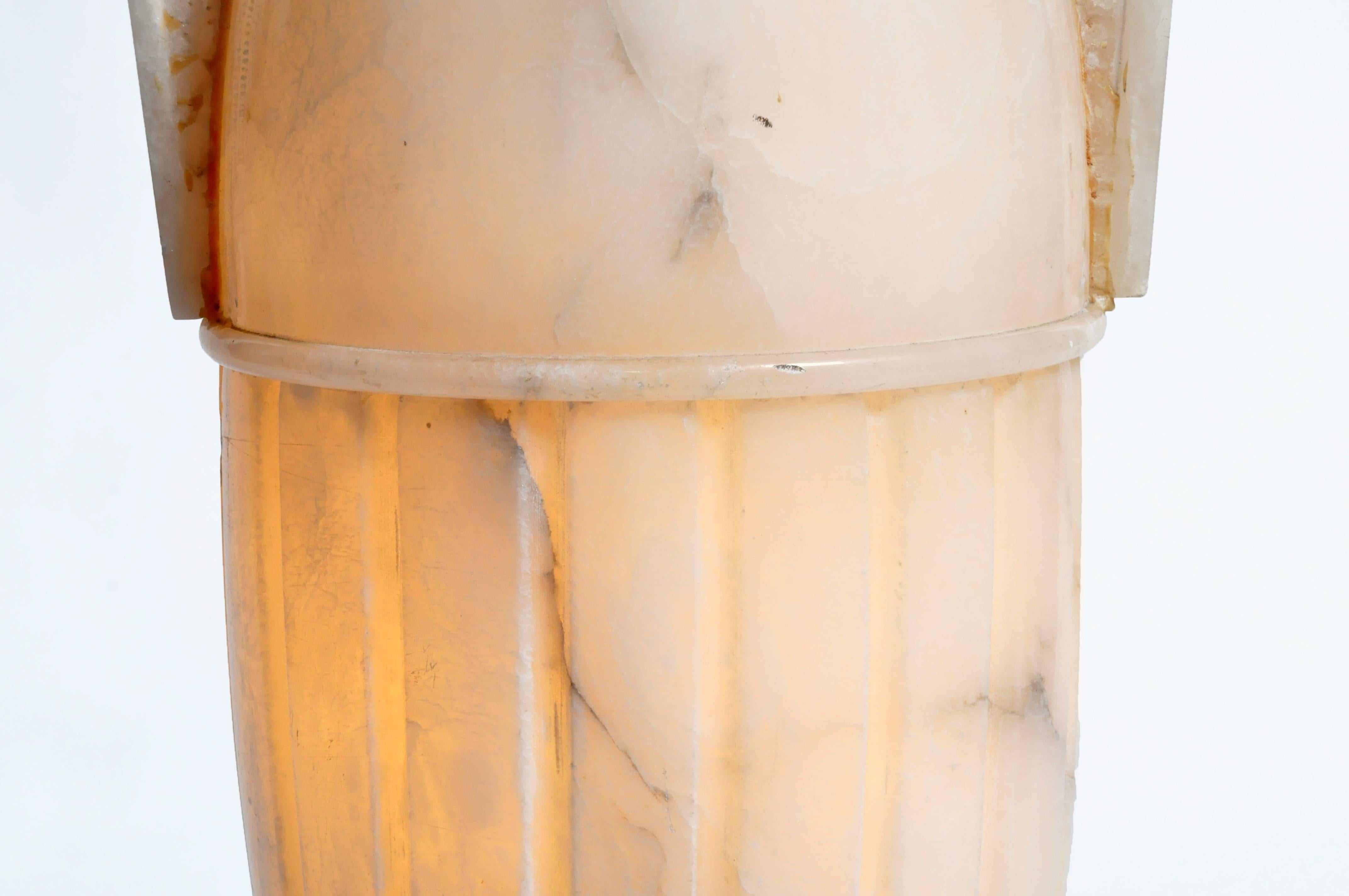 Vintage French Alabaster Jar Lamp  In Good Condition In Chicago, IL