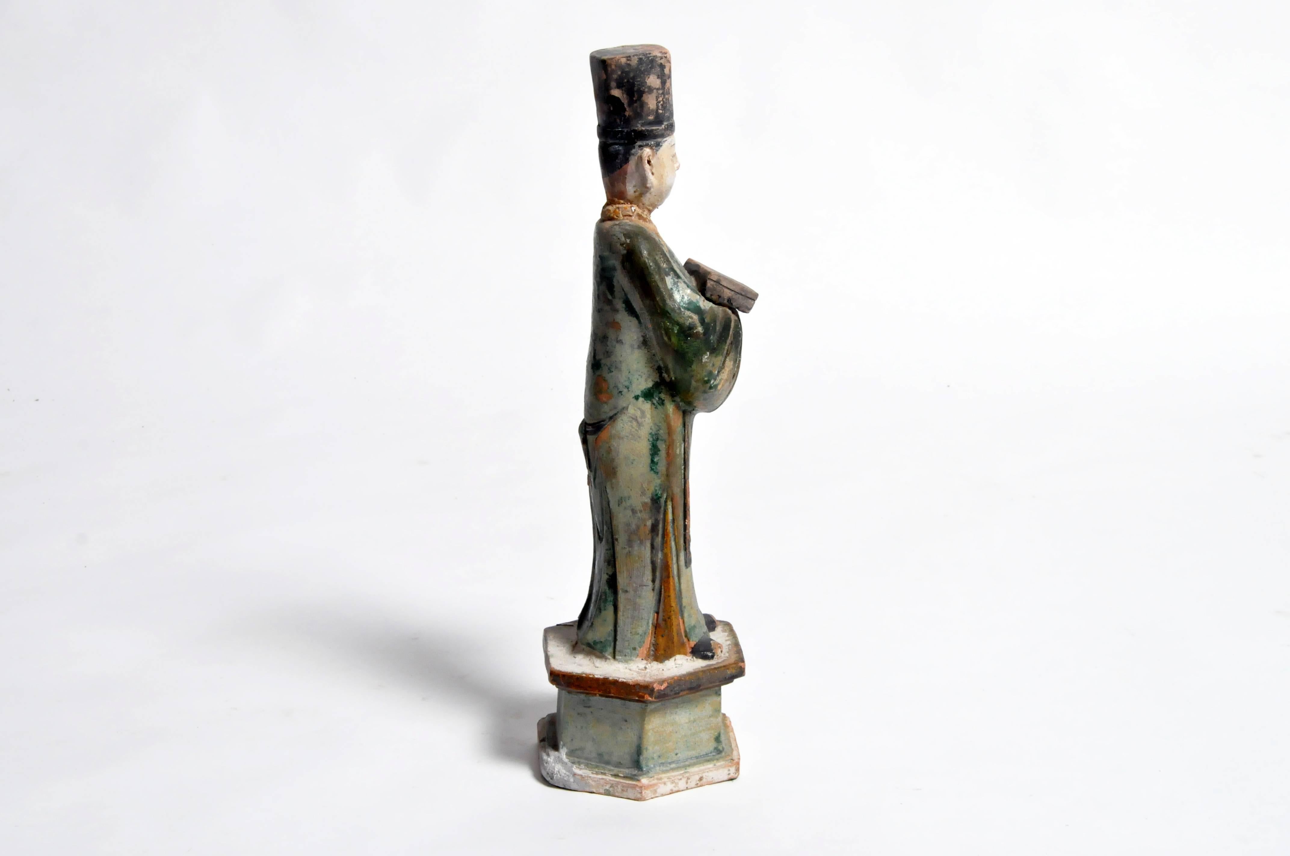 Chinese Ming Dynasty Green Glazed Figure of an Attendant