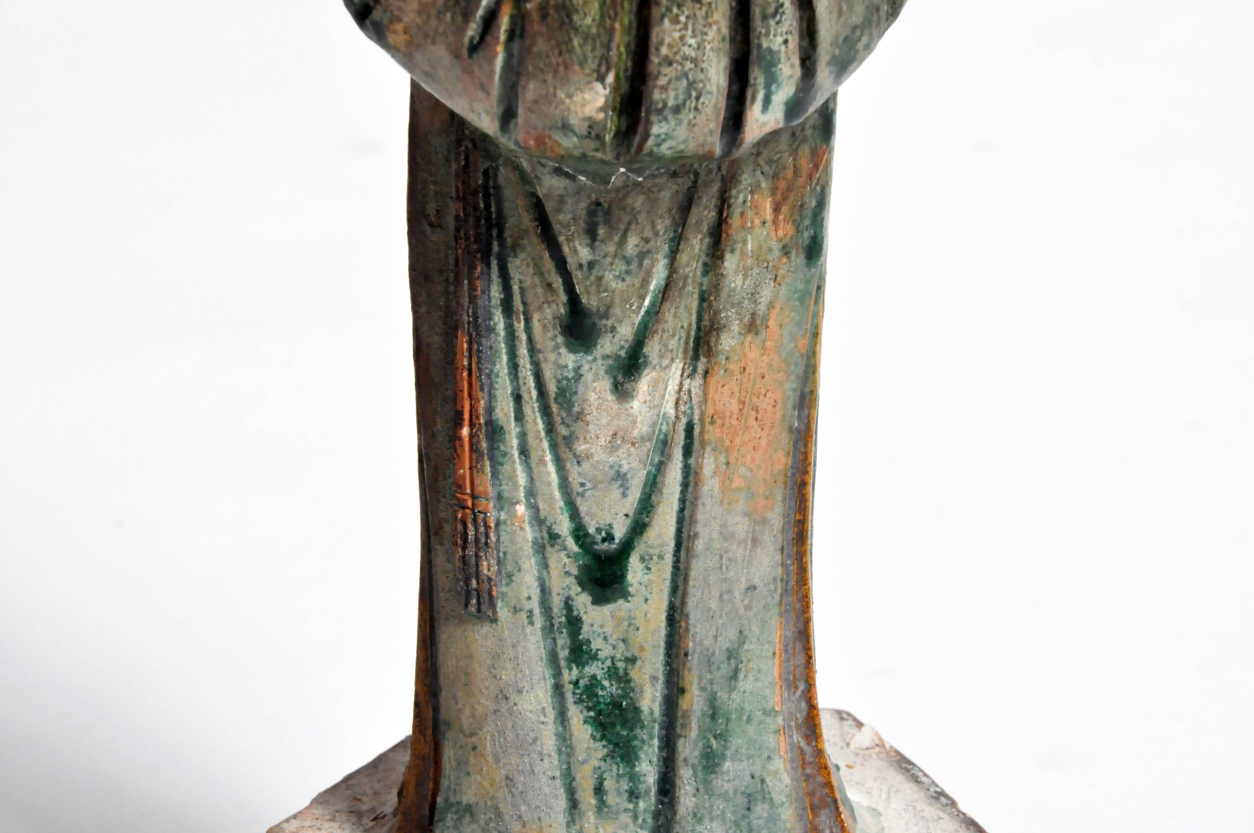 Ming Dynasty Green Glazed Figure of an Attendant 3