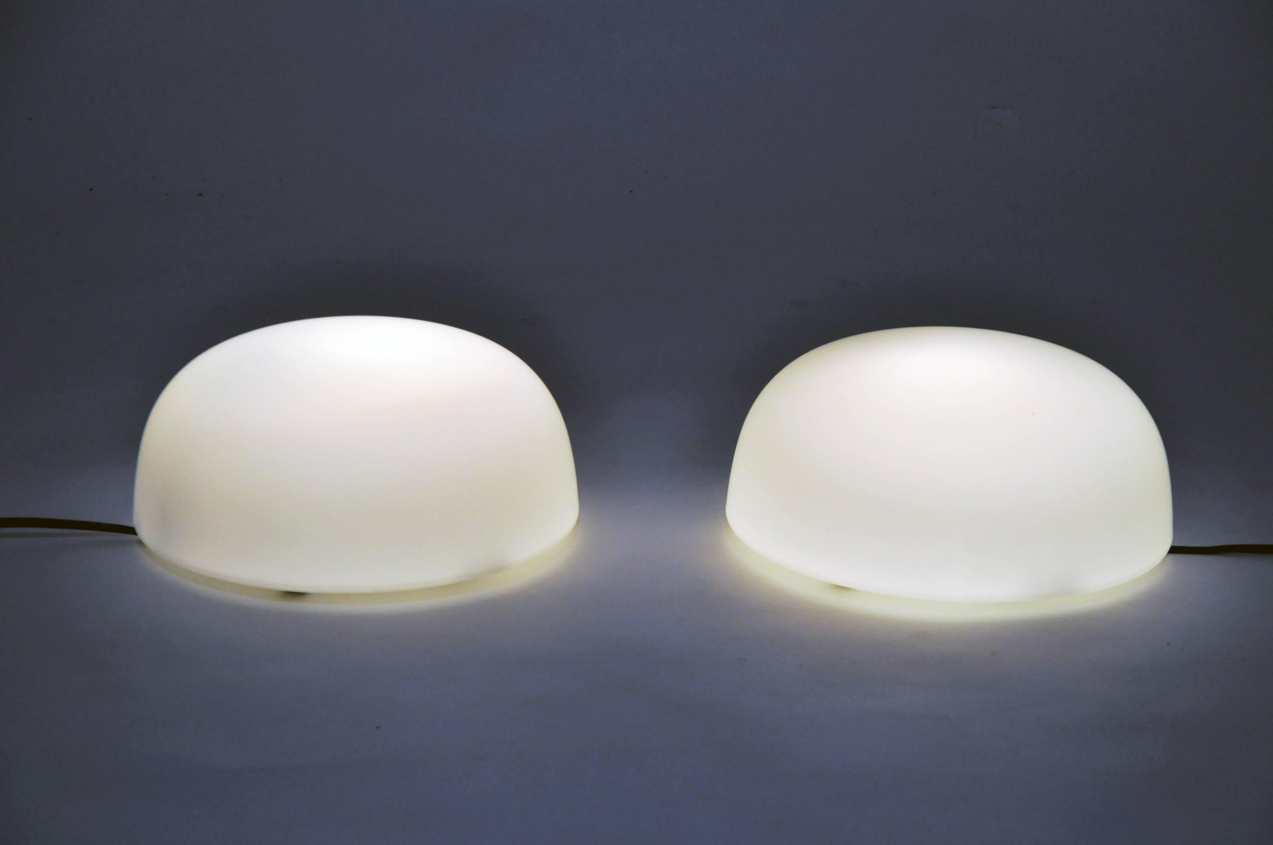 Late 20th Century French Glass Wall Lamps