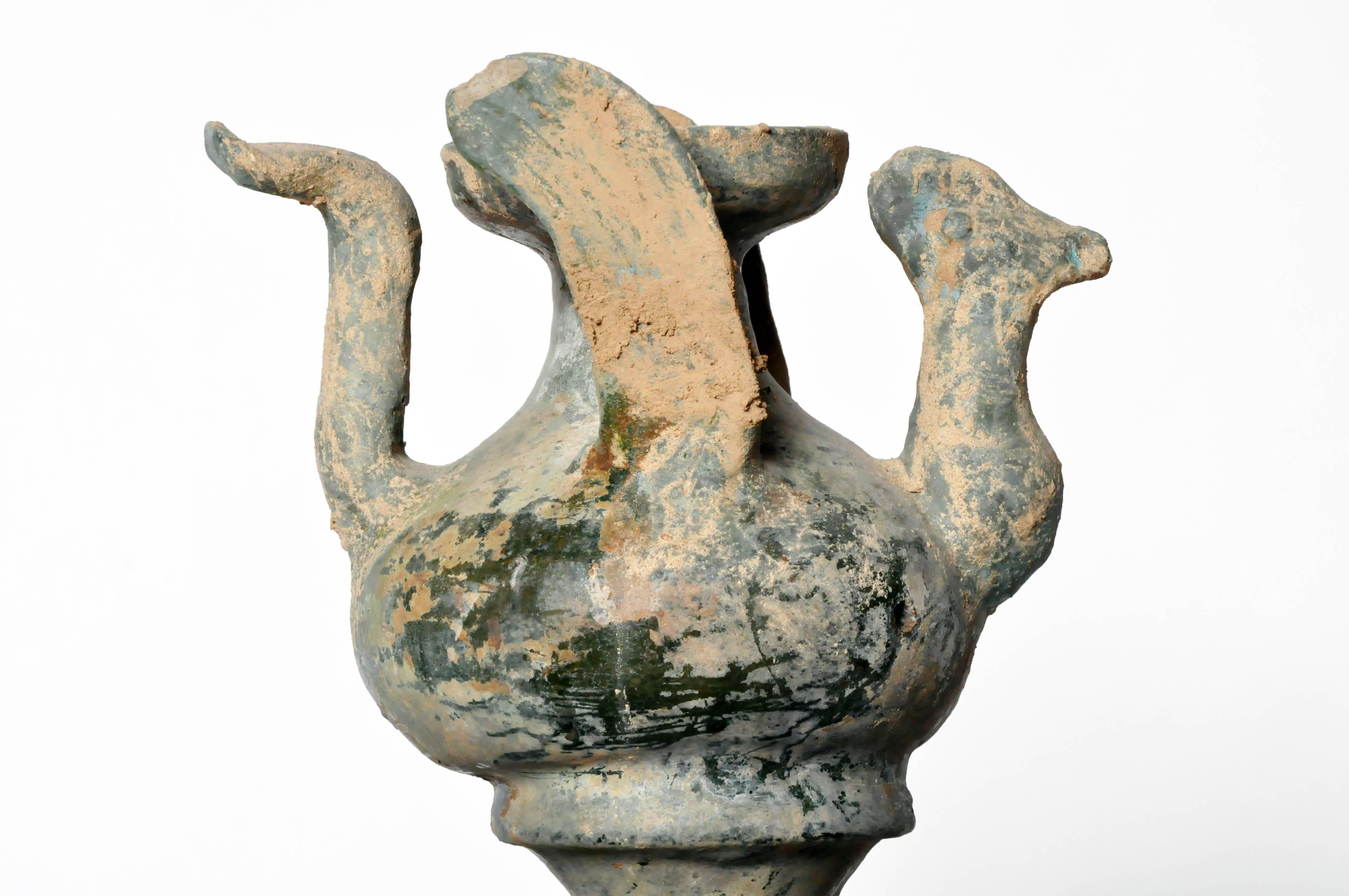 Chinese Han Dynasty Pottery Replica of an Oil Lamp