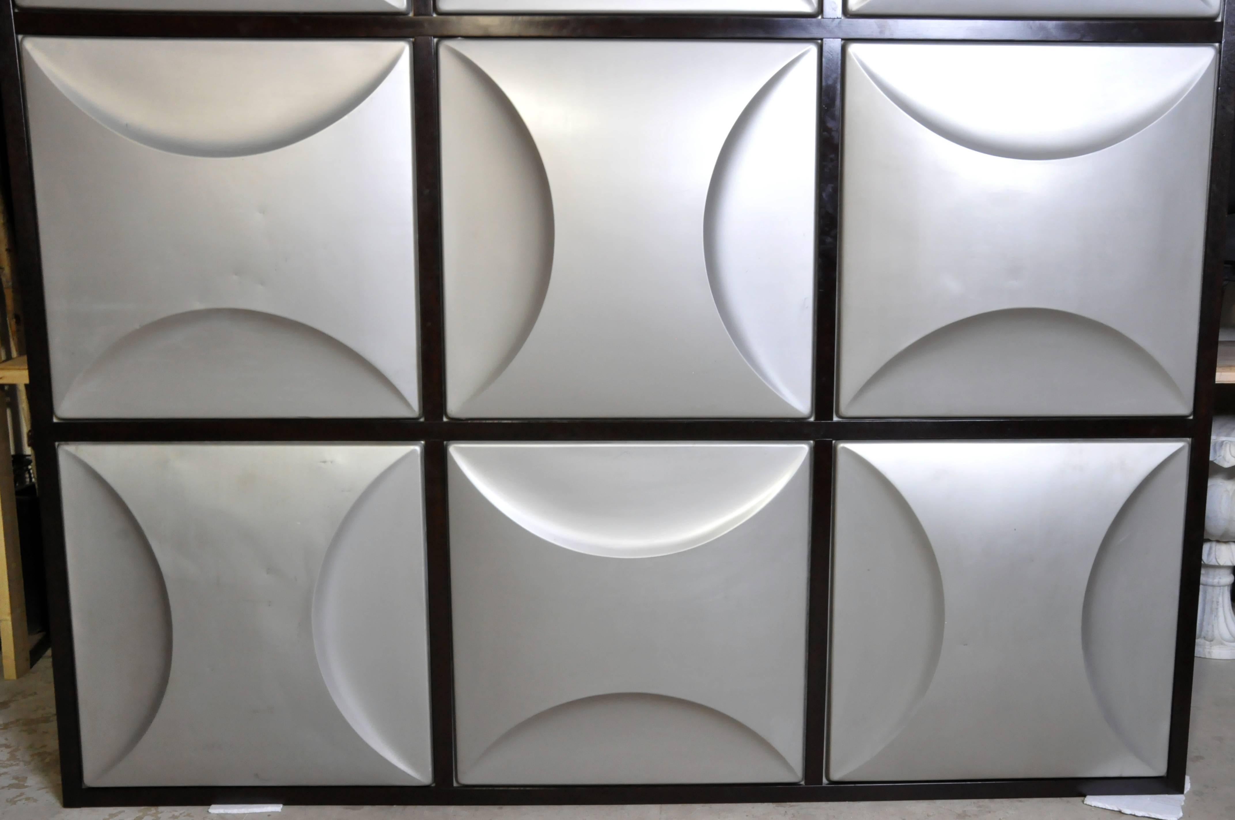 French Set of Nine Aluminum Wall Panels
