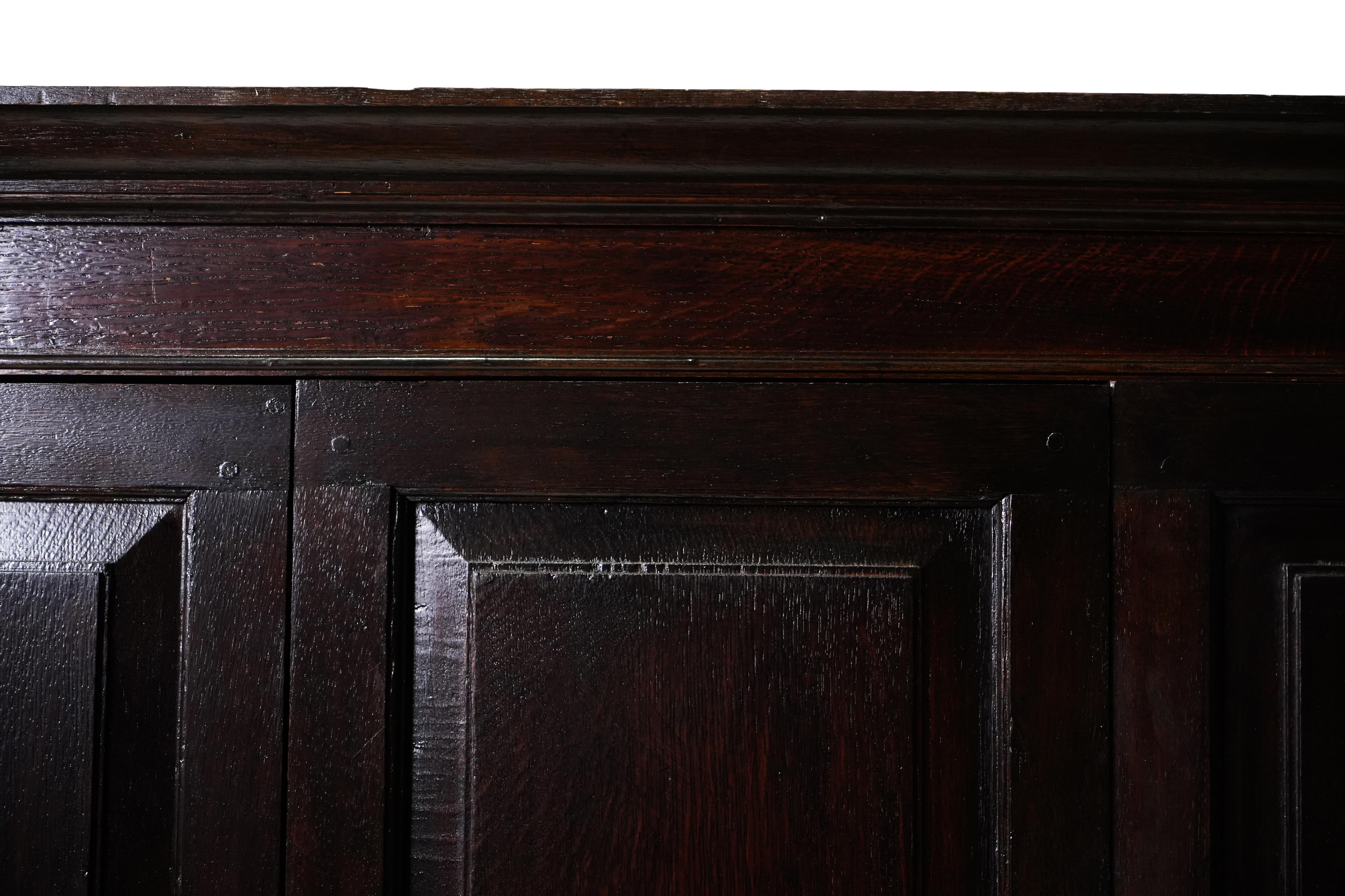 19th Century English Oak Wood Clothing Cabinet For Sale